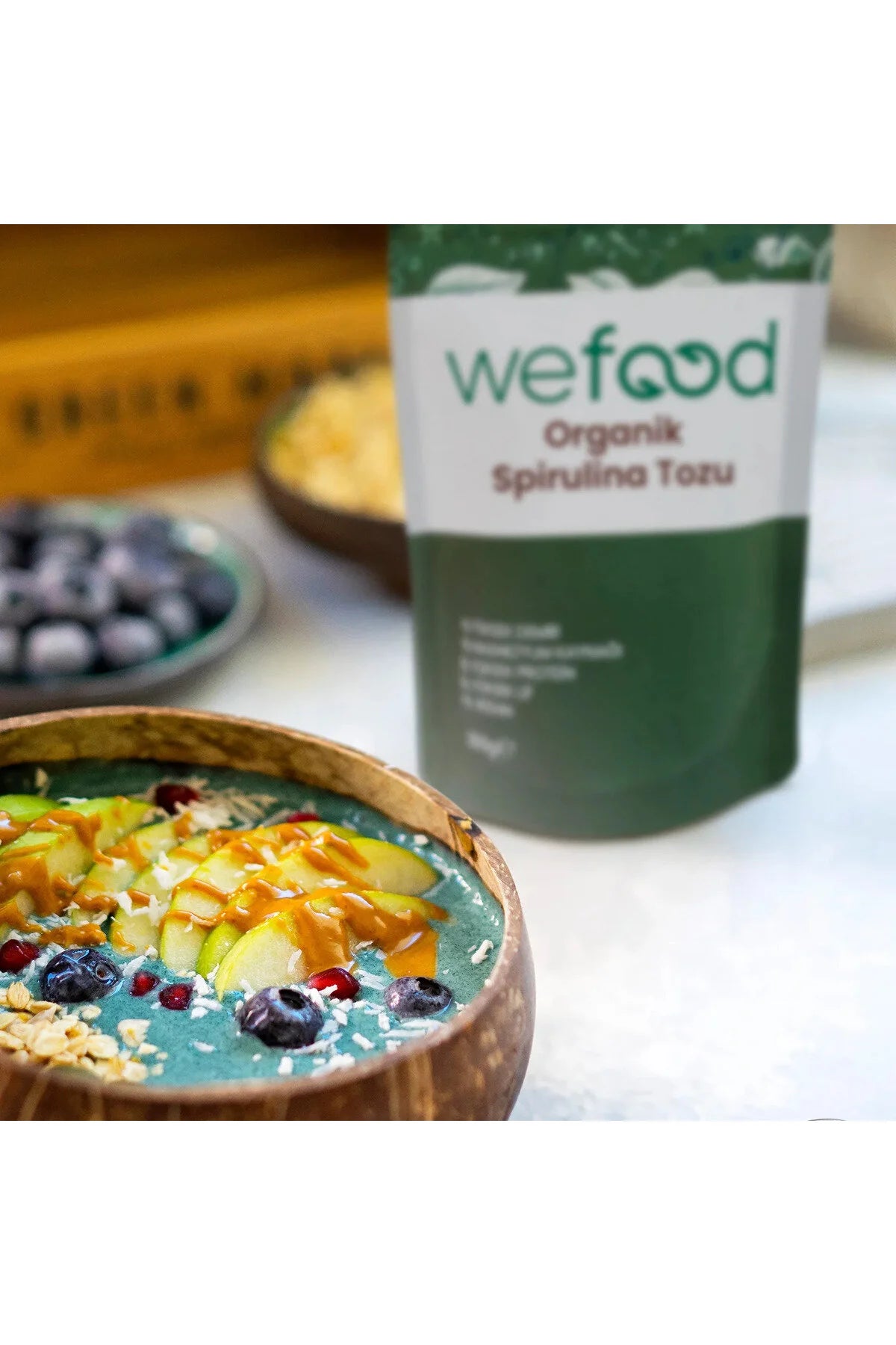 Wefood Spirulina Poeder – 100% Spirulina – Vegan – Eiwitrijk & Vezelrijk – 100 g