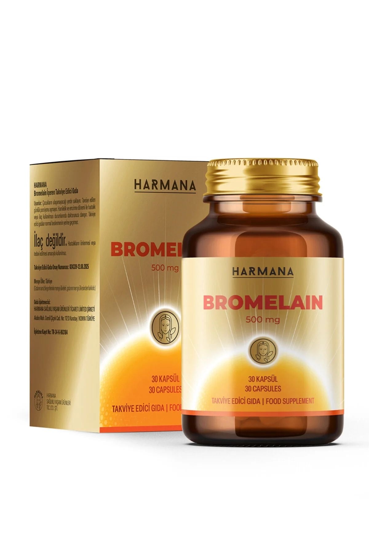 Harmana Bromelaïne 500 mg - 30 Capsules - Natuurlijke Enzymformule uit Ananas - Ondersteunt Spijsvertering & Herstel - Voedingssupplement