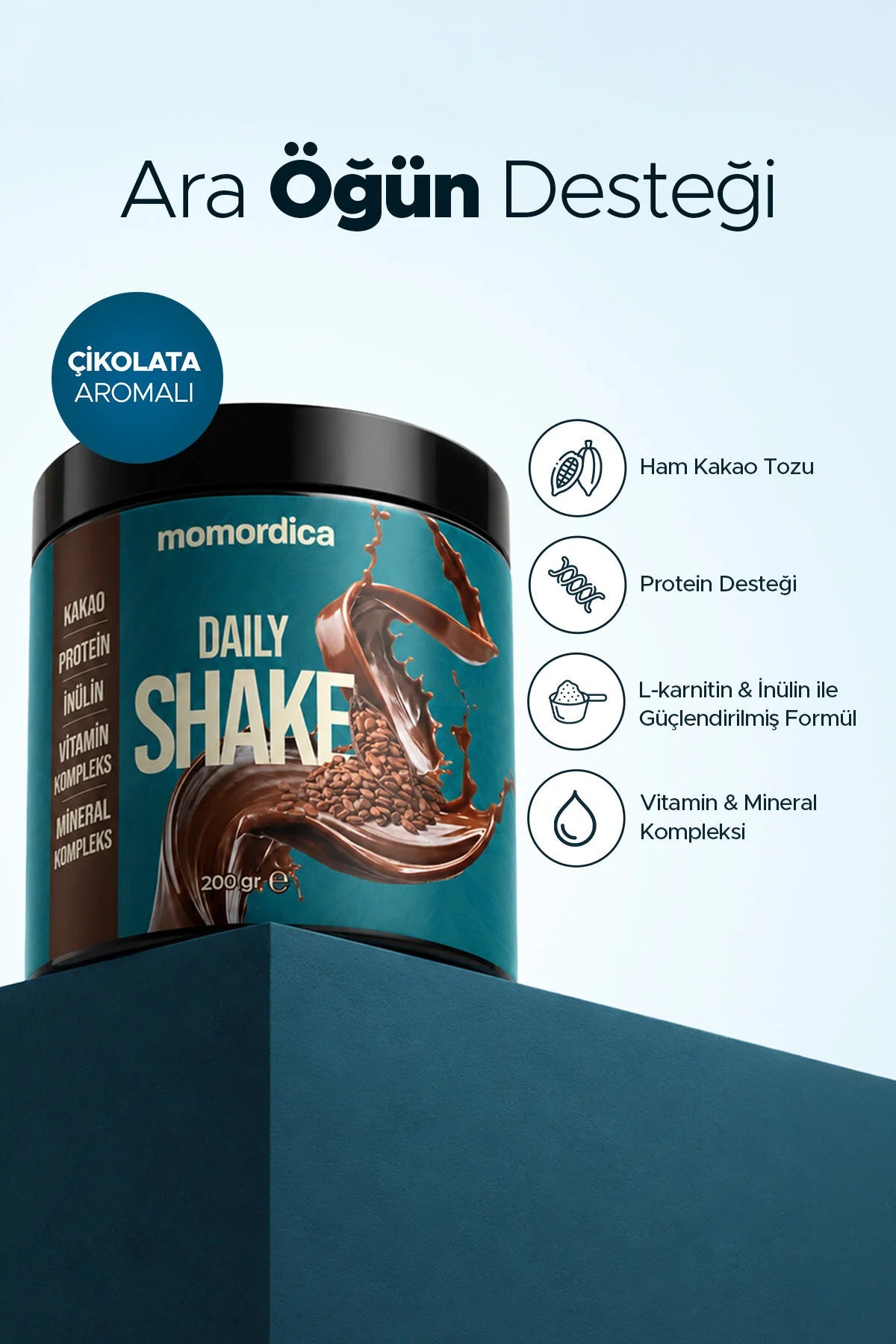 Momordica Daily Shake Cacao | Eiwit, Inuline, Vitaminen & Mineralen | Chocolade Shake Poeder | 200 g