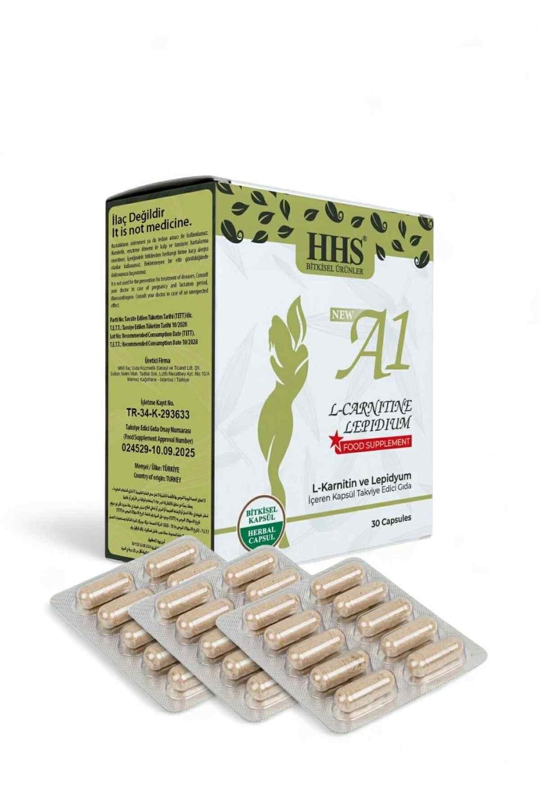 HHS A1 L-Carnitine & Lipidium Detox Kruiden 30 Afslankcapsules - Blister