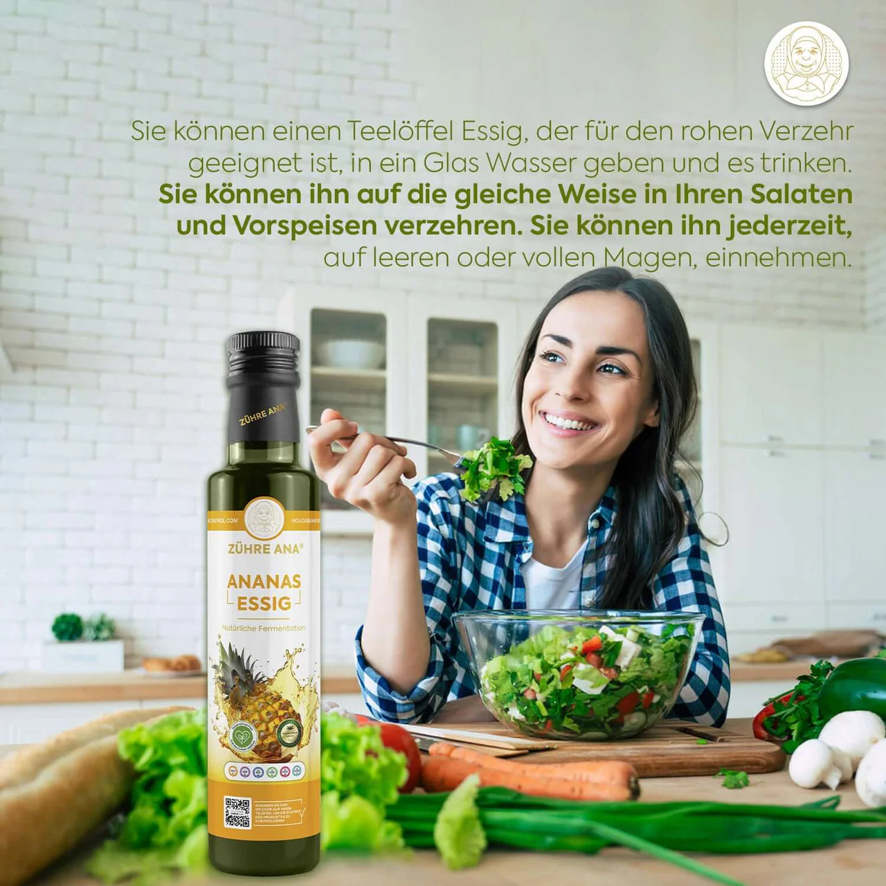 Zühre Ana Ananas Azijn 500 ml |Natuurlijk Gefermenteerde