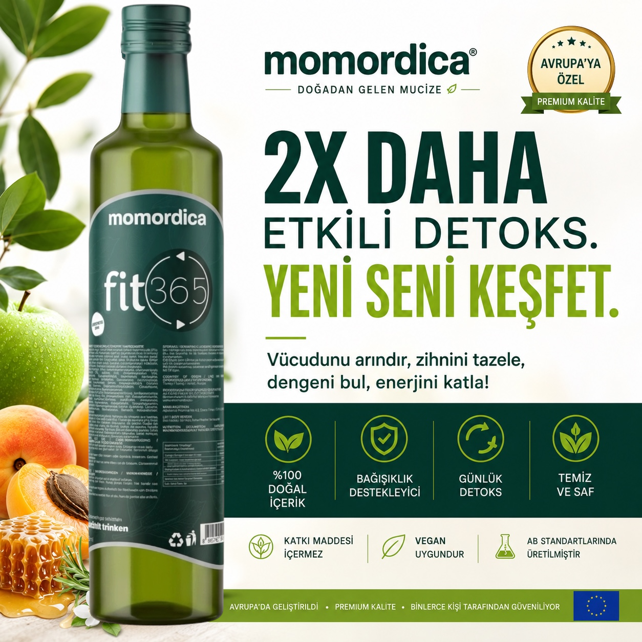 Momordica Fit365 Geconcentreerde Kruidendrank | Groene Appel & Kruiden | 250 ml