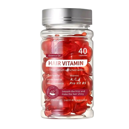 LANBENA Vitamine Haar Serum Olie - Vitamines A C E & Pro Vit. B5 / 40 stuks Capsules / Zonder uitspoelen Met Argan Macadamia Avocado-oliën / Hydraterende Versterkende Haarolie & Conditionerend voor Alle Haartypes / Geurversterker met Arganolie