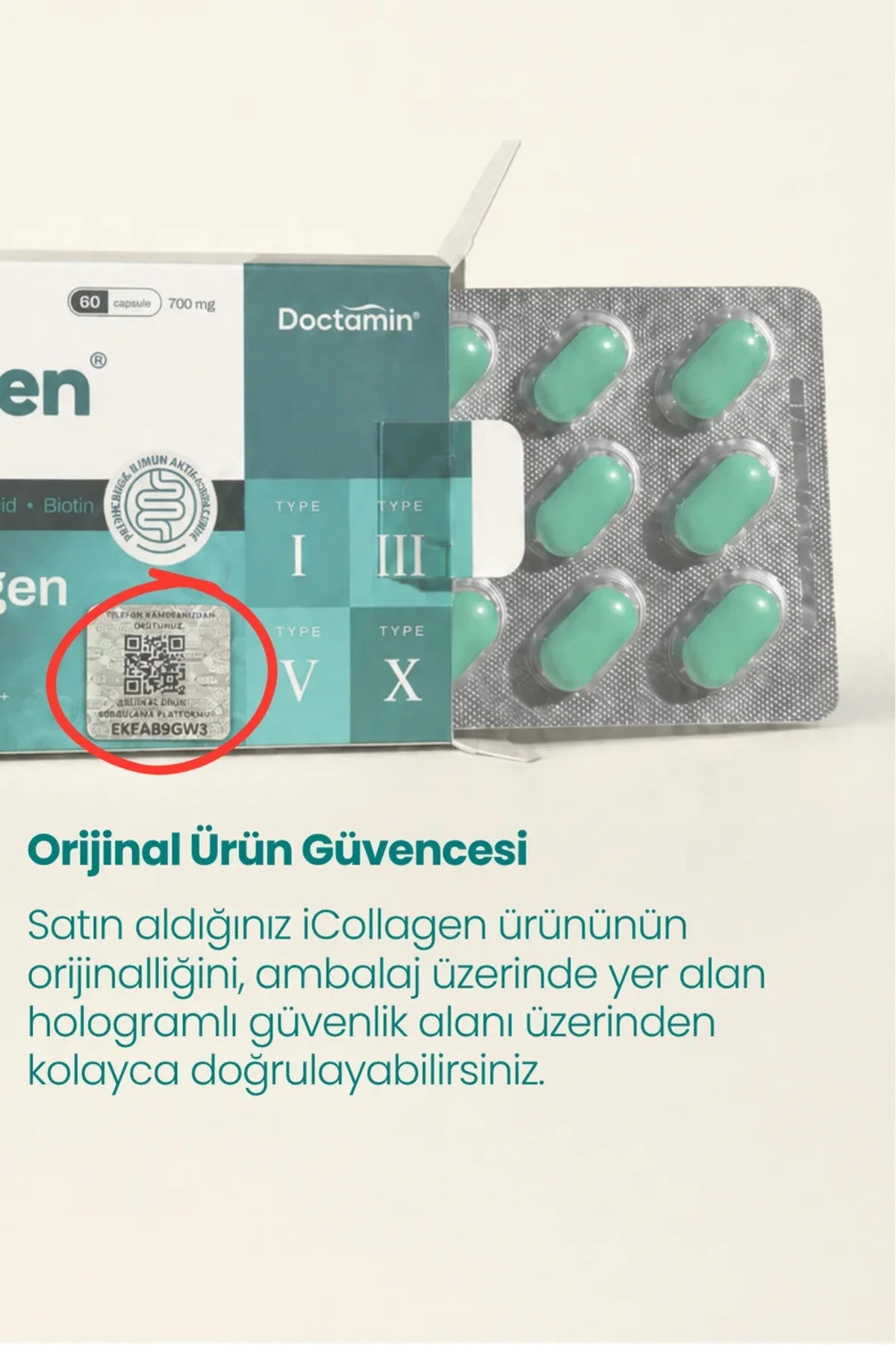 Doctamin iCollagen Collageen Tabletten 1500 mg met Vitamine C – 60 Tabletten