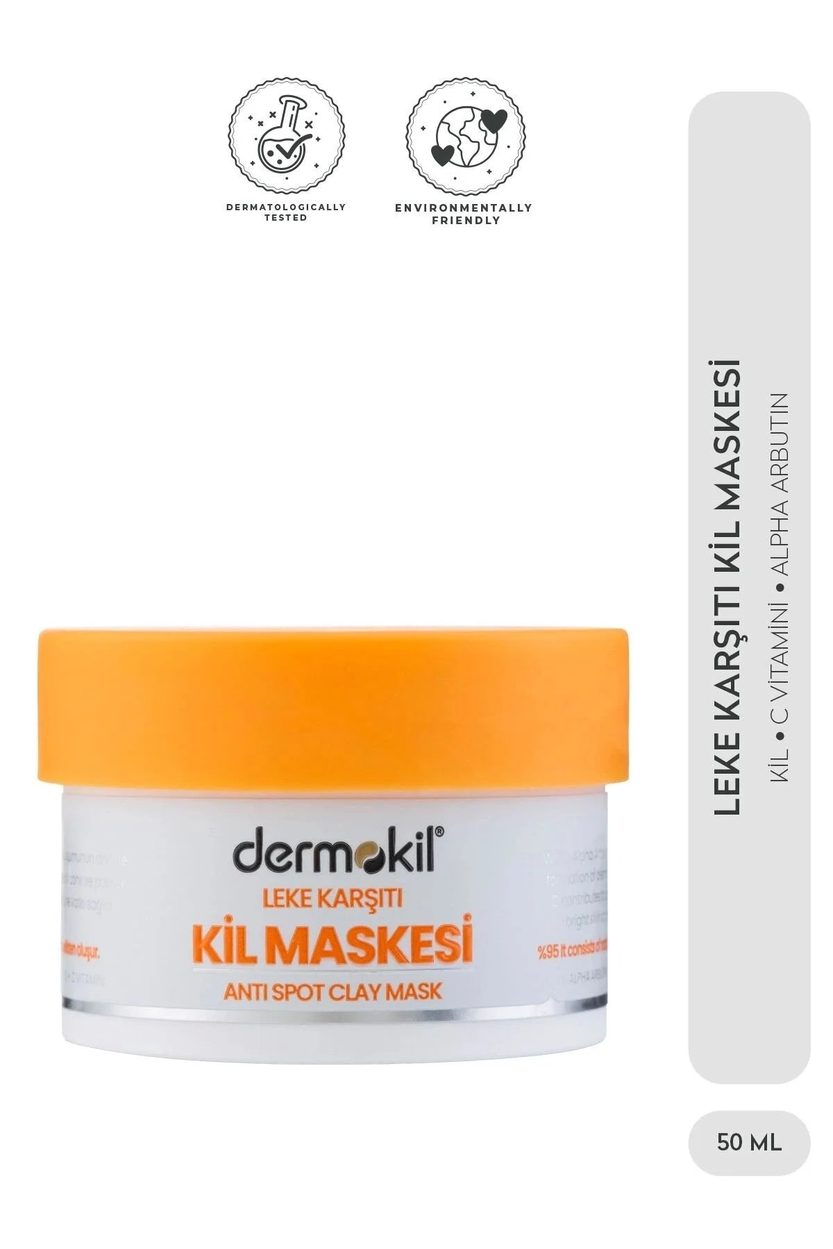 Dermokil Anti Spot Clay Mask 50 ml | Kleimasker met 2% Alpha Arbutin & Vitamine C | Voor een Egalere en Stralendere Huid