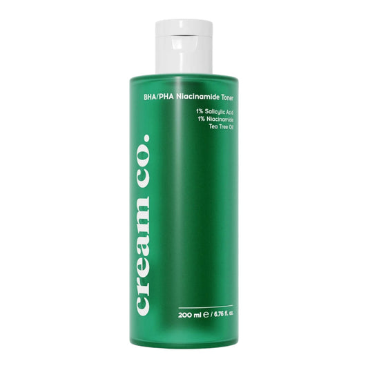Cream Co. BHA/PHA Niacinamide Toner – 1% Salicylzuur, 1% Niacinamide & Tea Tree Oil – 200 ml