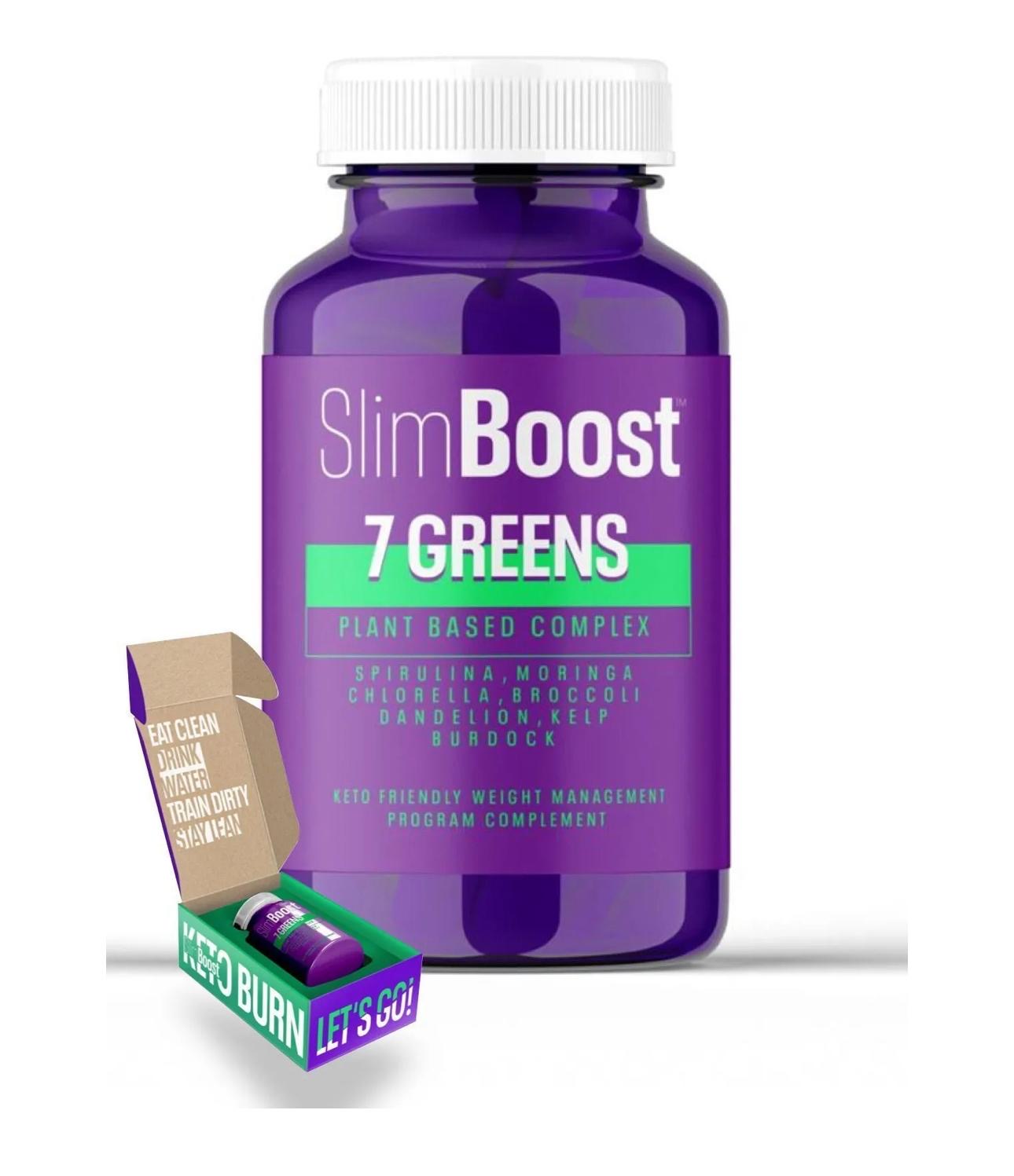 Slim Boots  7 Greens Plantaardig Complex - Spirulina - Moringa - Chlorella - Broccoli - Paardenbloem - Kelp & Klis - Keto-Vriendelijk aanvulling op een gewichtsbeheersingsprogramma - Vetverbranding - Verzadigingsgevoel - 30 Capsules