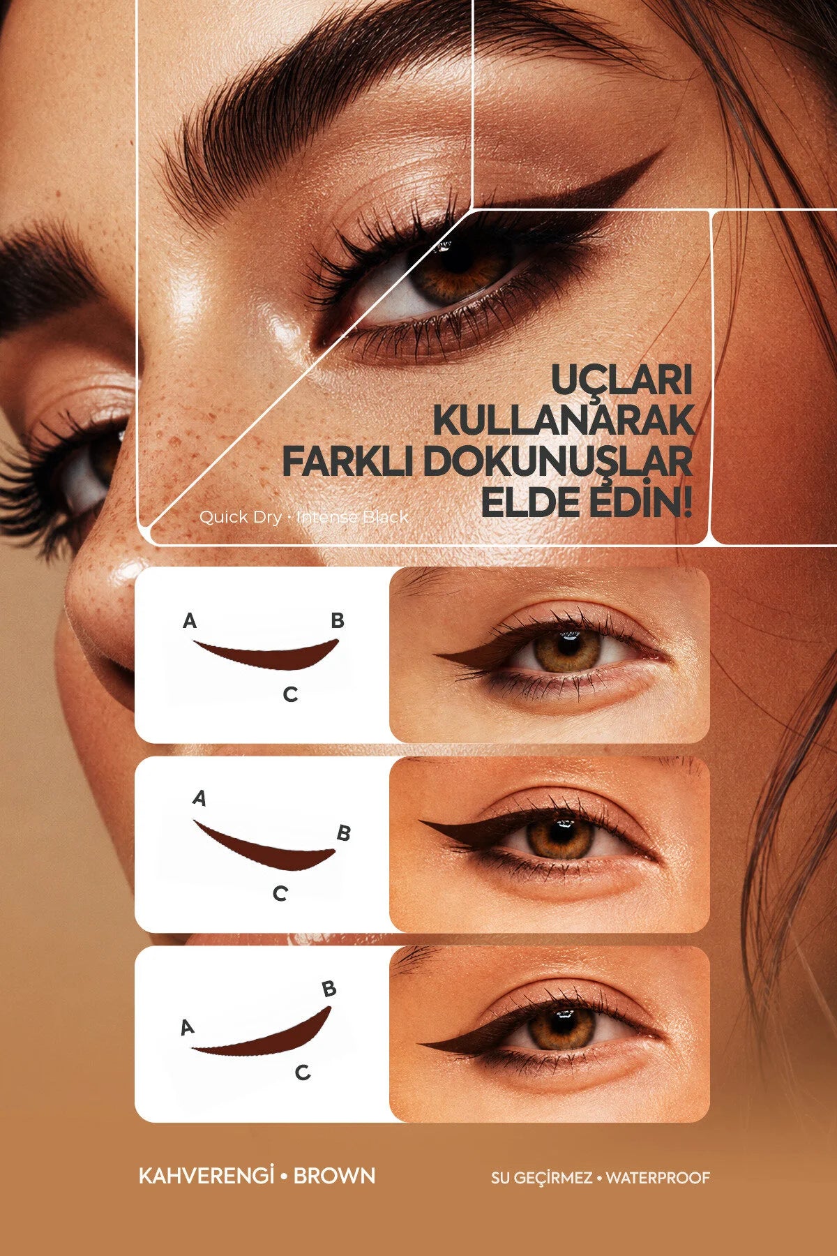 Inowia by Yuza Beauty Eyeliner Stamp – Waterproof Dual Stamp – Intense Brown / Kahverengi