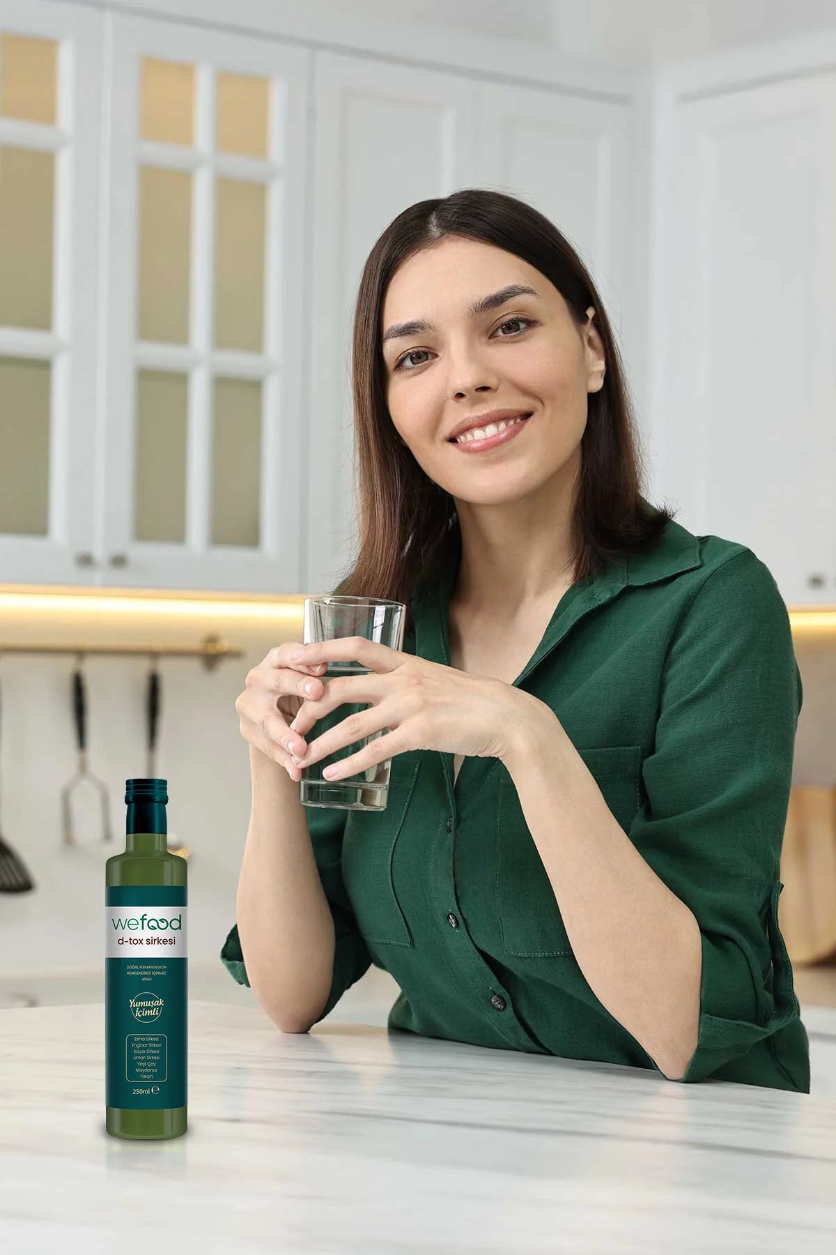 Wefood D-Tox Azijn – Azijnmix met Appel, Artisjok, Abrikoos & Citroen – Groene Thee, Peterselie & Kaneel – 250 ml