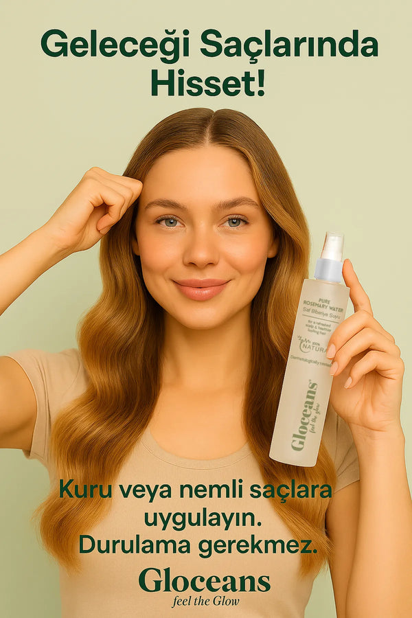 Gloceans Rozemarijnwater Haartonic - Anti-verlies en ondersteunt de haargroei 100% natuurlijk en puur - Dermatologisch getest - 100 ml