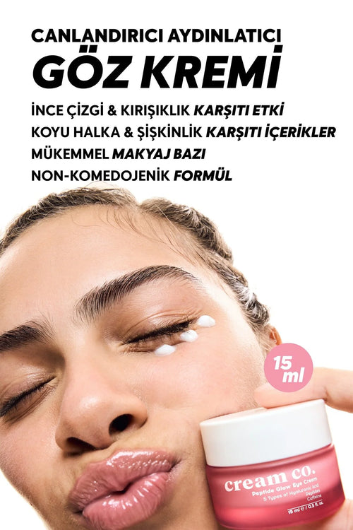 Cream Co. Peptide Glow Eye Cream – Oogcrème met 5 Soorten Hyaluronzuur, Peptiden & Cafeïne – 15 ml