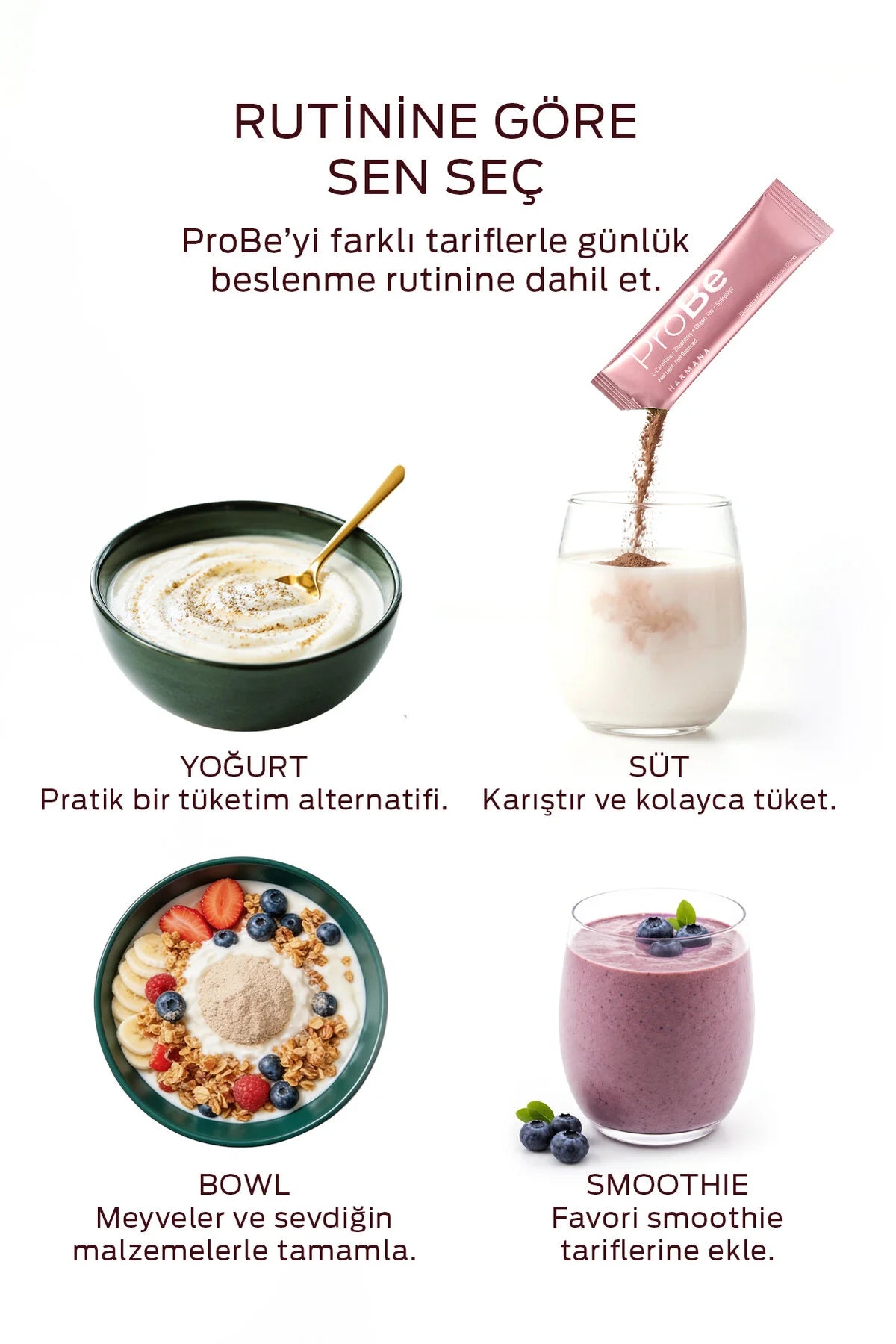 Harmana ProBe – Blueberry, Groene Thee, Spirulina & L-Carnitine – 15 Sachets x 5 g