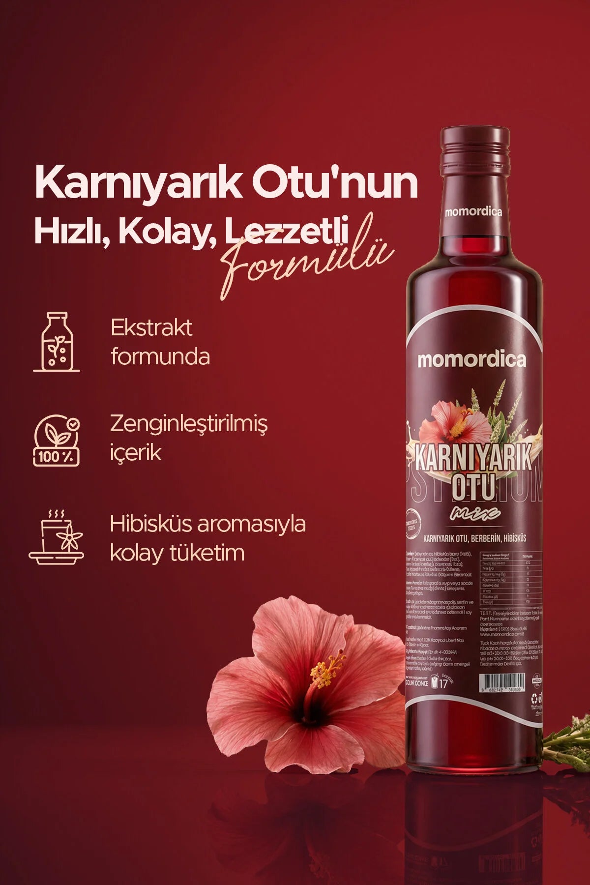 Momordica Psyllium & Berberine Kruidendrank met Hibiscus (Karnıyarık otu Mix)– Geconcentreerde Drank – 250 ml