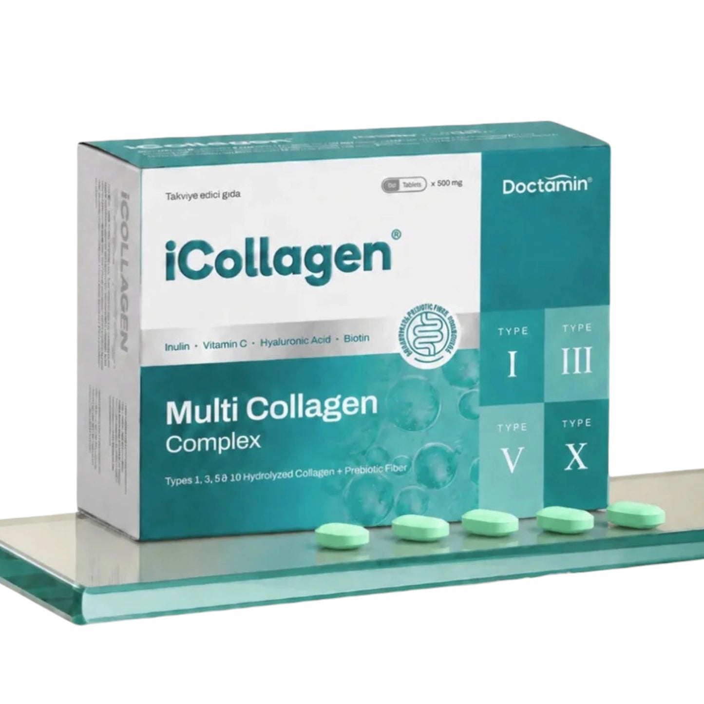 Doctamin iCollagen Collageen Tabletten 1500 mg met Vitamine C – 60 Tabletten