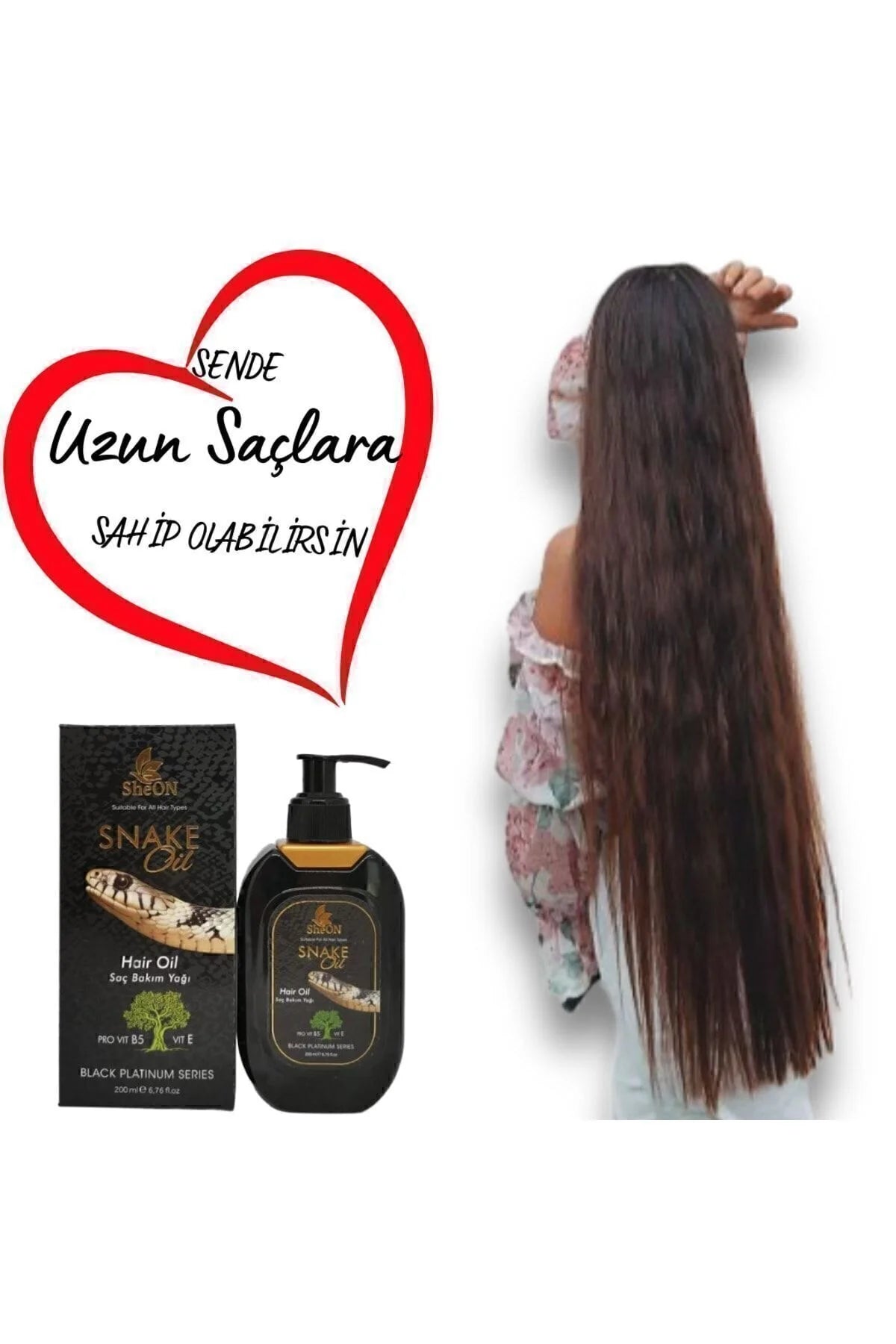 SheON Snake Oil Haarolie - Verzorgende Haarolie met Pro-Vitamine B5 & Vitamine E - 200 ml