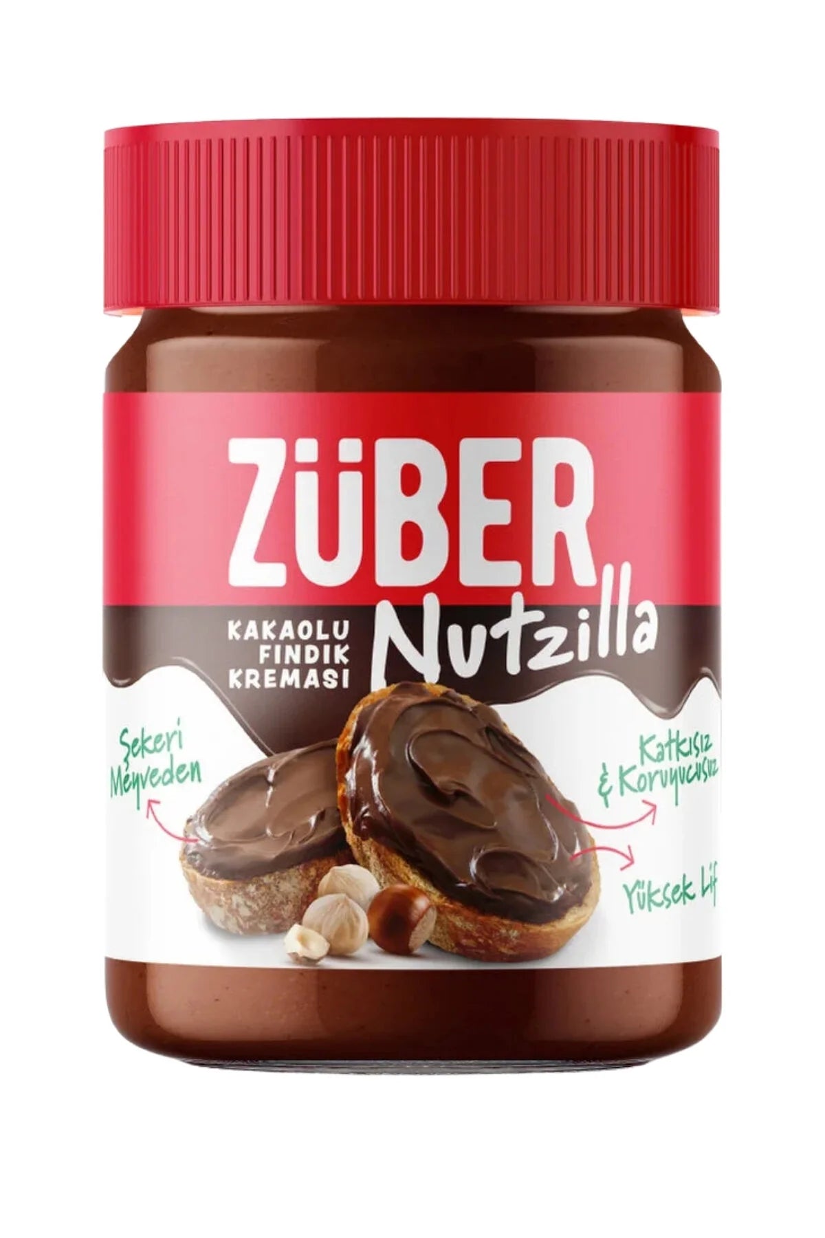 Züber Nutzilla Hazelnootpasta met Cacao – 36% Hazelnoten – Zonder Toegevoegde Suiker – Glutenvrij – Vezelrijk – 315 g