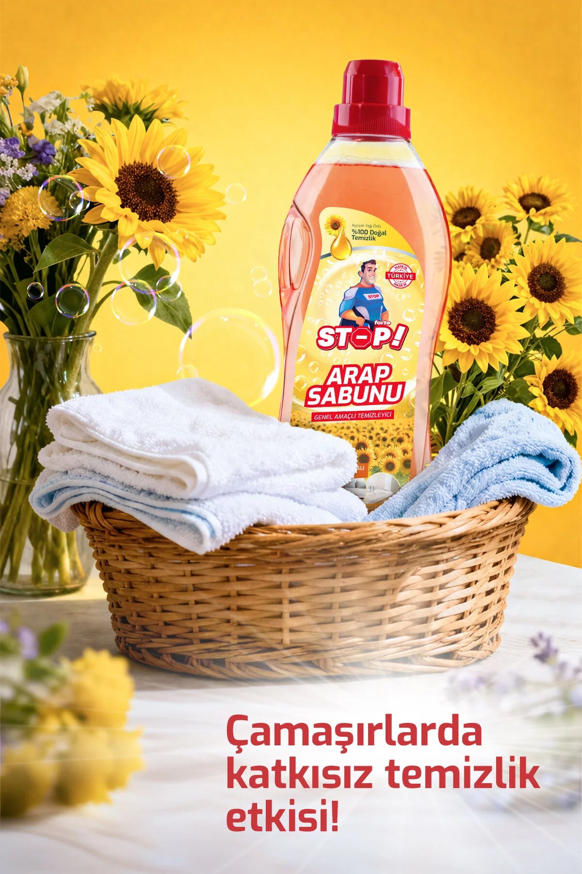 Stop Forte Arabische Zeep -Arap sabunu met Zonnebloemolie – Allesreiniger voor Vloeren, Tapijt, Meubels, Keuken & Badkamer – 1000 ml