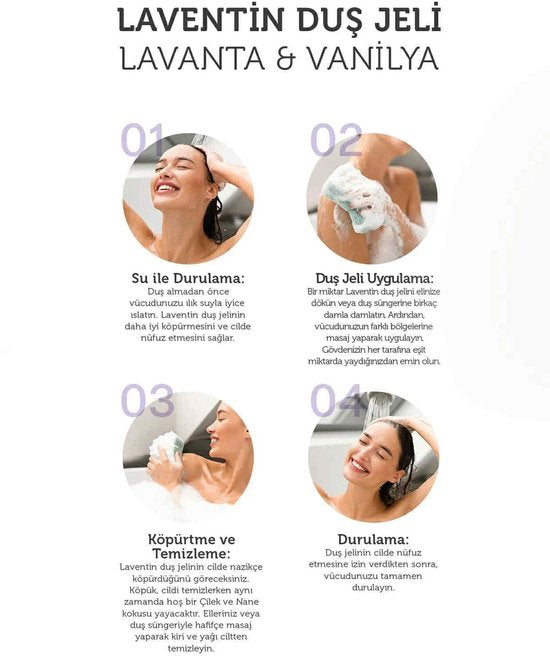 Laventin Shower gel Relax Feel the Massage Mineral Scrub - Verrijkt met Lavelder-Vanille aroma - Zuiverende Verfrissende Hydraterende Lavendel-Vanille Douchegel - Dermatologisch getest - 400 ml