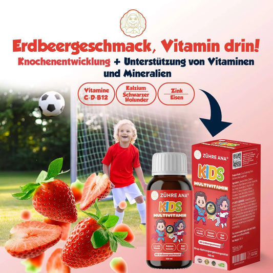 Zühre Ana Kids Multivitamin Siroop Aardbeiensmaak 150 ml