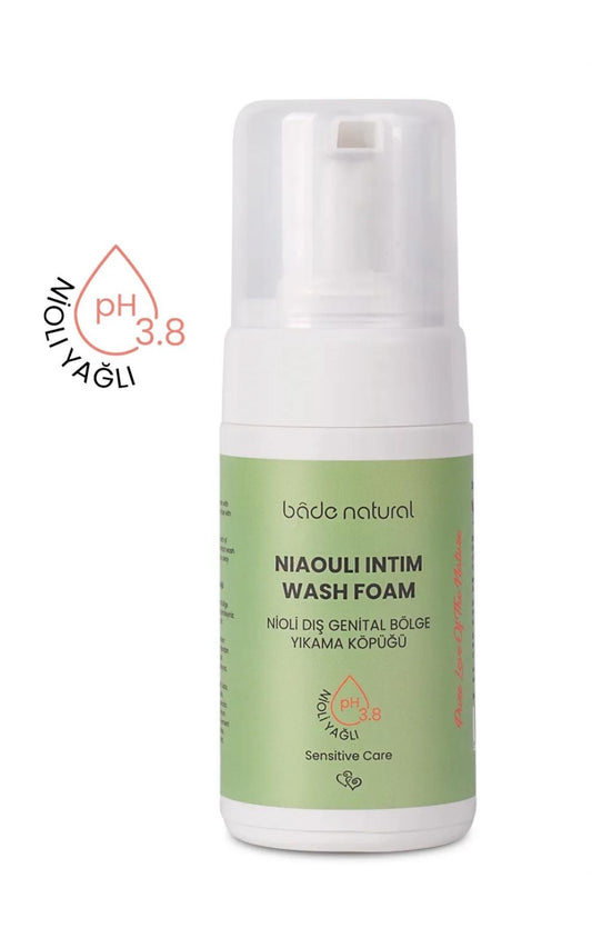 Bade Natural Niaouli Intim Wash Foam - Nioli Olieachtige Uitwendige Genitale Zone Wasschuim Ph 3.8 100% Natuurlijk 125 ml