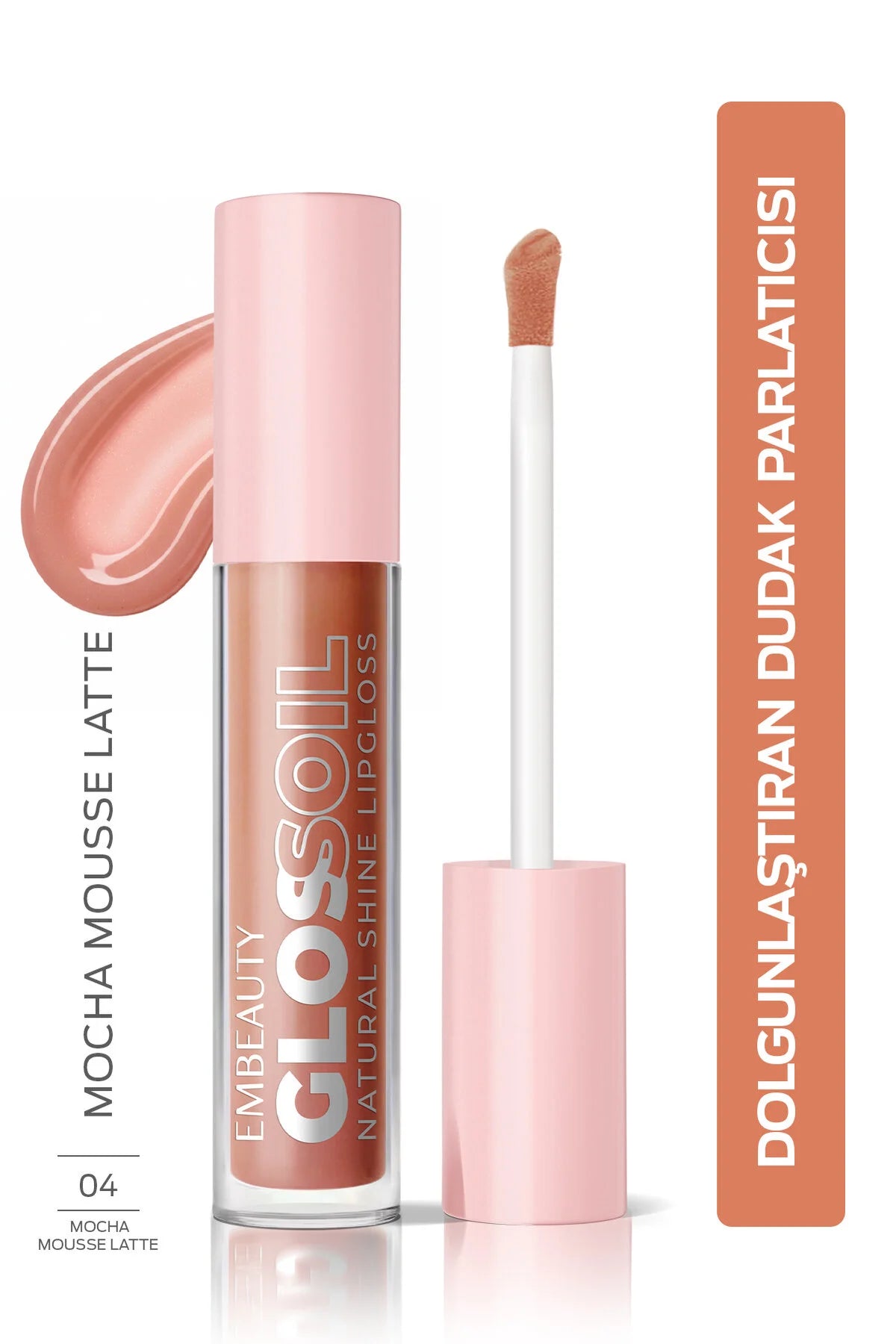 Embeauty Gloss Oil Lip Gloss 04 Mocha Dream – Natural Shine – Bruine Nude Lipgloss