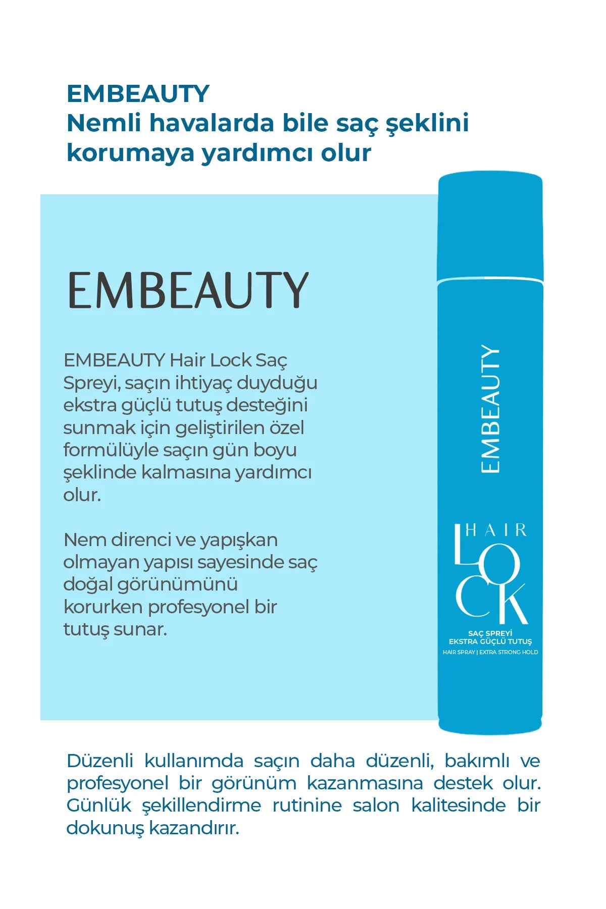 Embeauty Professional Hair Lock Haarspray – Extra Sterke Hold – Wet Look – Vochtbestendig – 300 ml