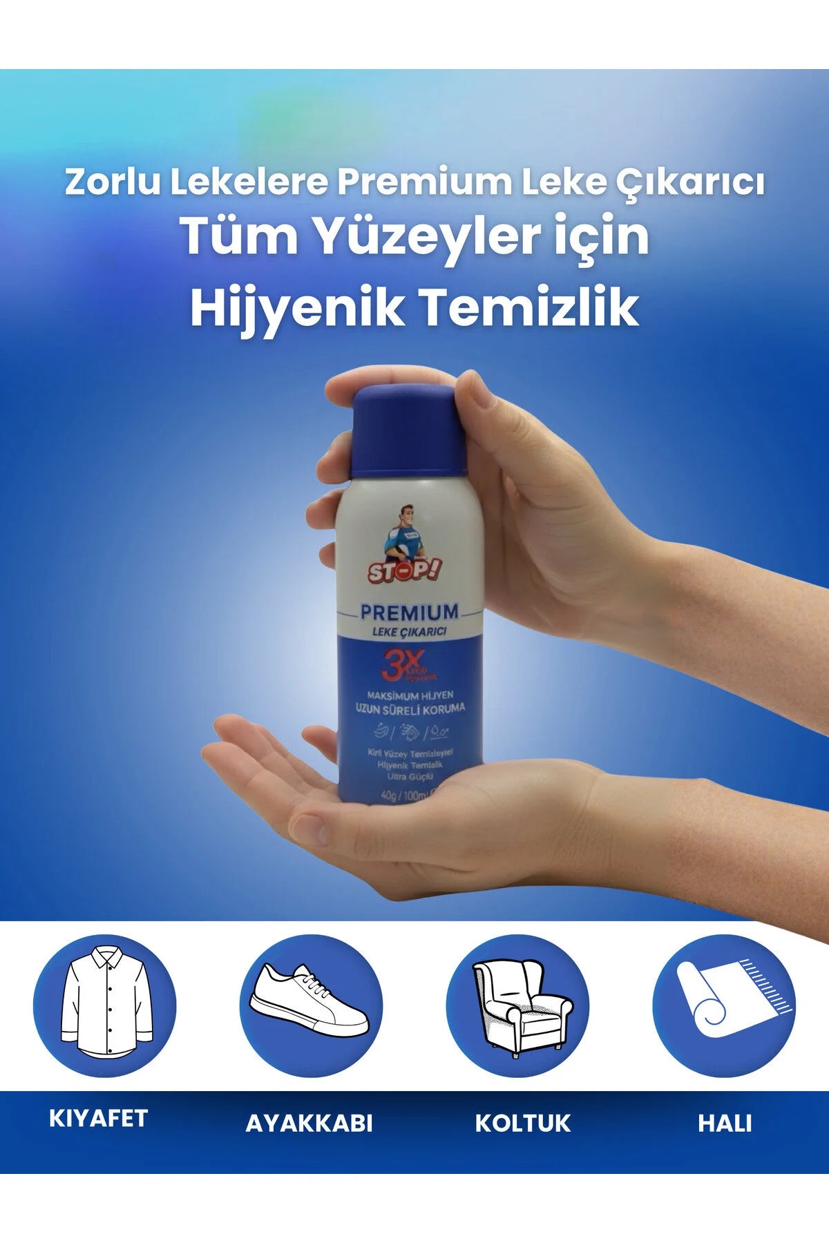 Stop Forte Premium Leke Çıkarıcı – Vlekverwijderaar voor Kleding, Bekleding & Tapijt – 100 ml