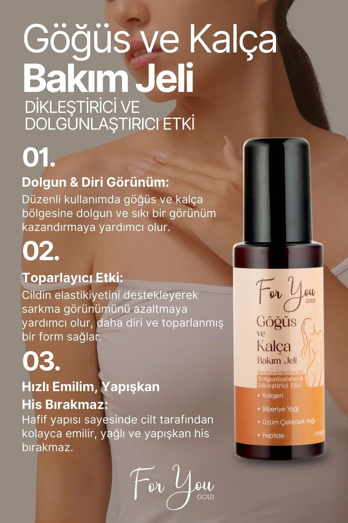For You Gold Breast & Hip Care Gel – Verstevigende & Vormgevende Body Gel