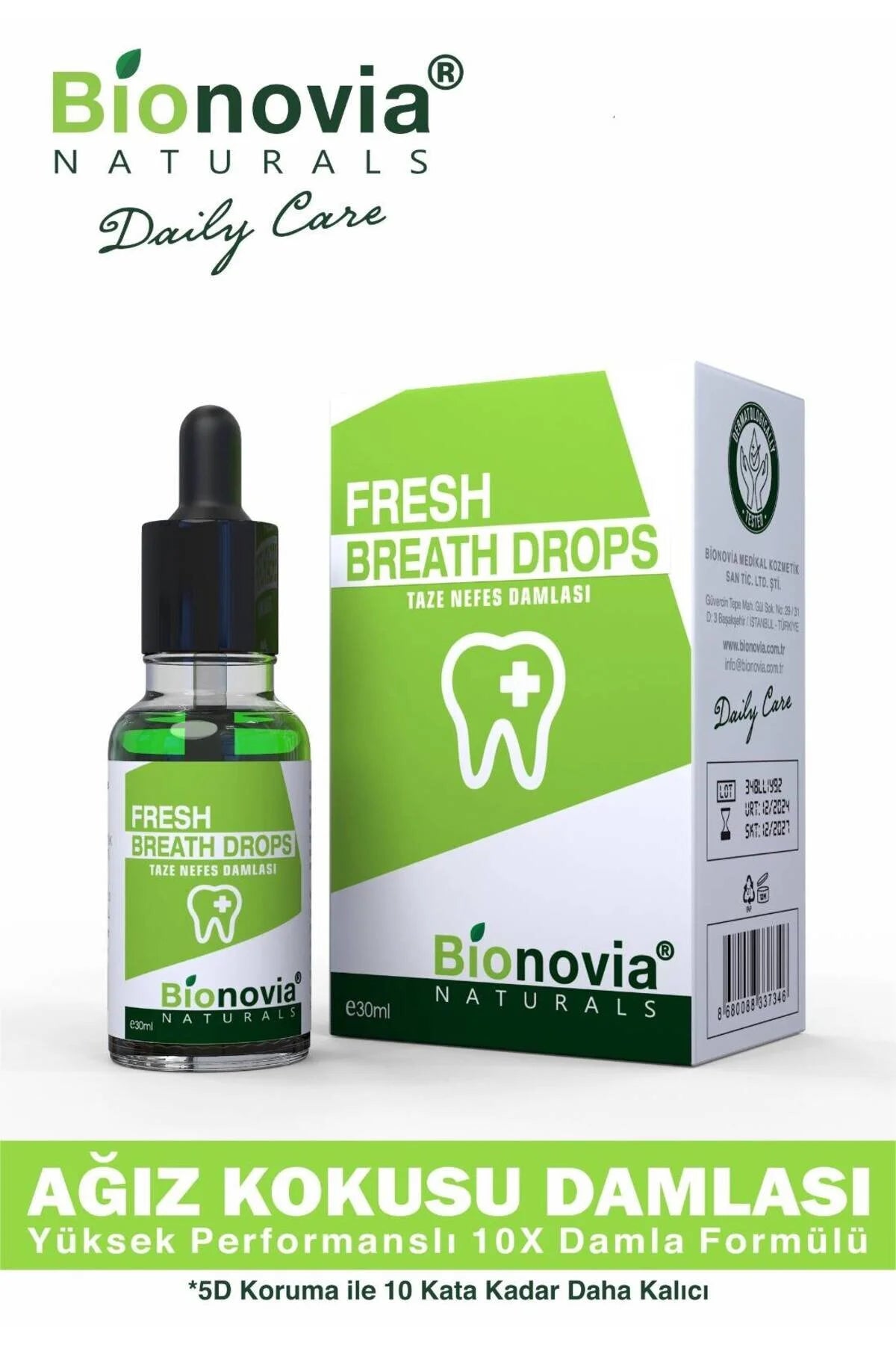 Bionovia Naturals Fresh Breath Drops Eucalyptus 30 ml | Alcoholvrije Mondverfrisser met Fluoride