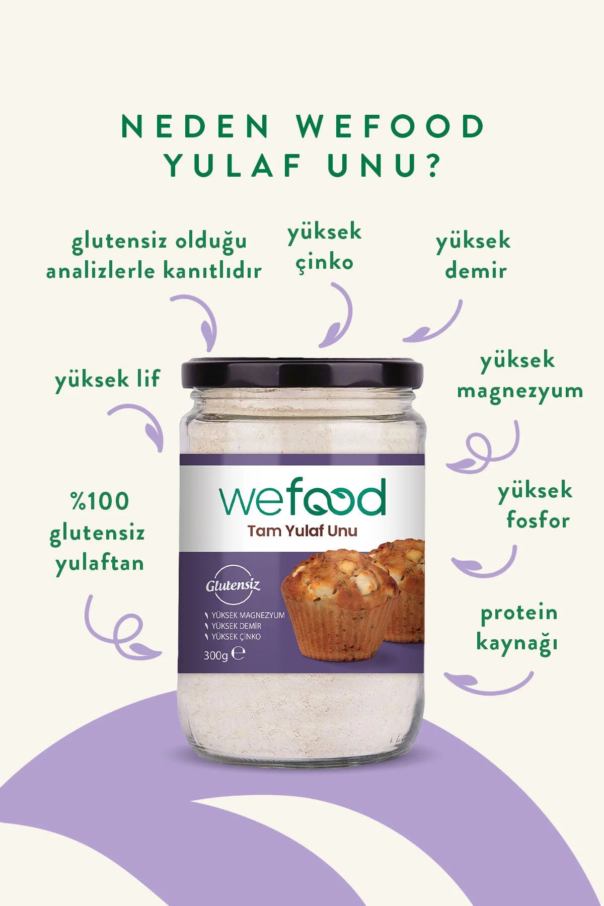 Wefood Volkoren Havermeel – Glutenvrij – Vezelrijk – Rijk aan Magnesium, IJzer & Zink – 300 g