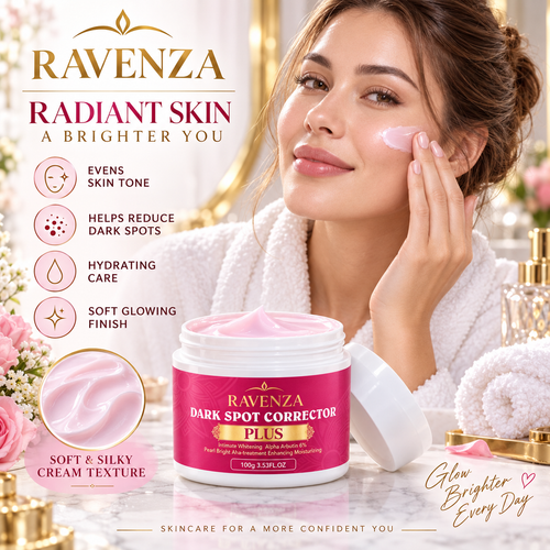Ravenza Dark Spot Corrector Plus – Gezichtscrème met Alpha Arbutin 6%, Kojic Acid, Niacinamide, Glutathione & Hyaluronzuur – 100 g