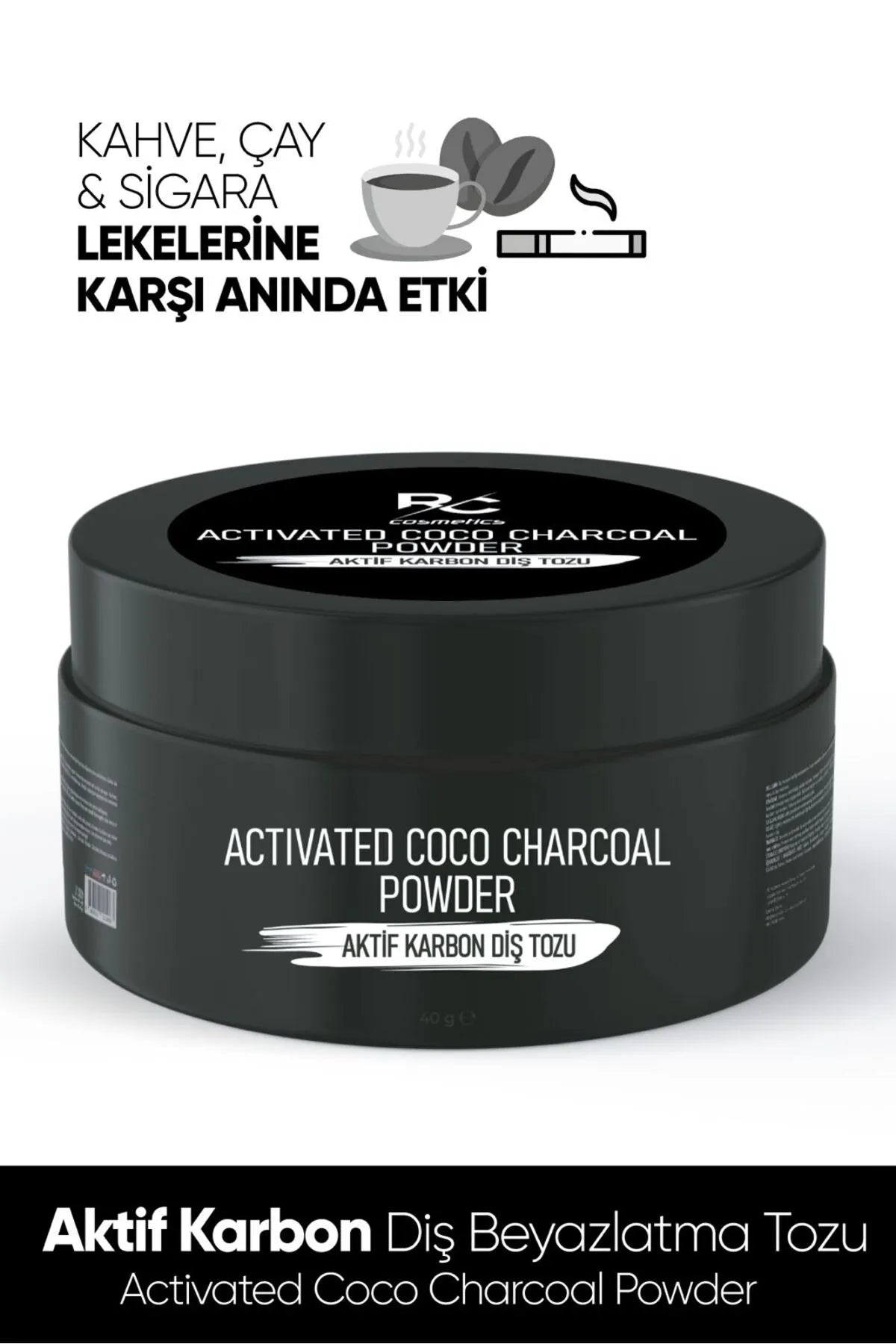 RC Cosmetics Activated Charcoal Whitening Tandpoeder 1 stuks - Tanden bleken - Tooth Powder - 1x40gr - Zwarte bleek poeder