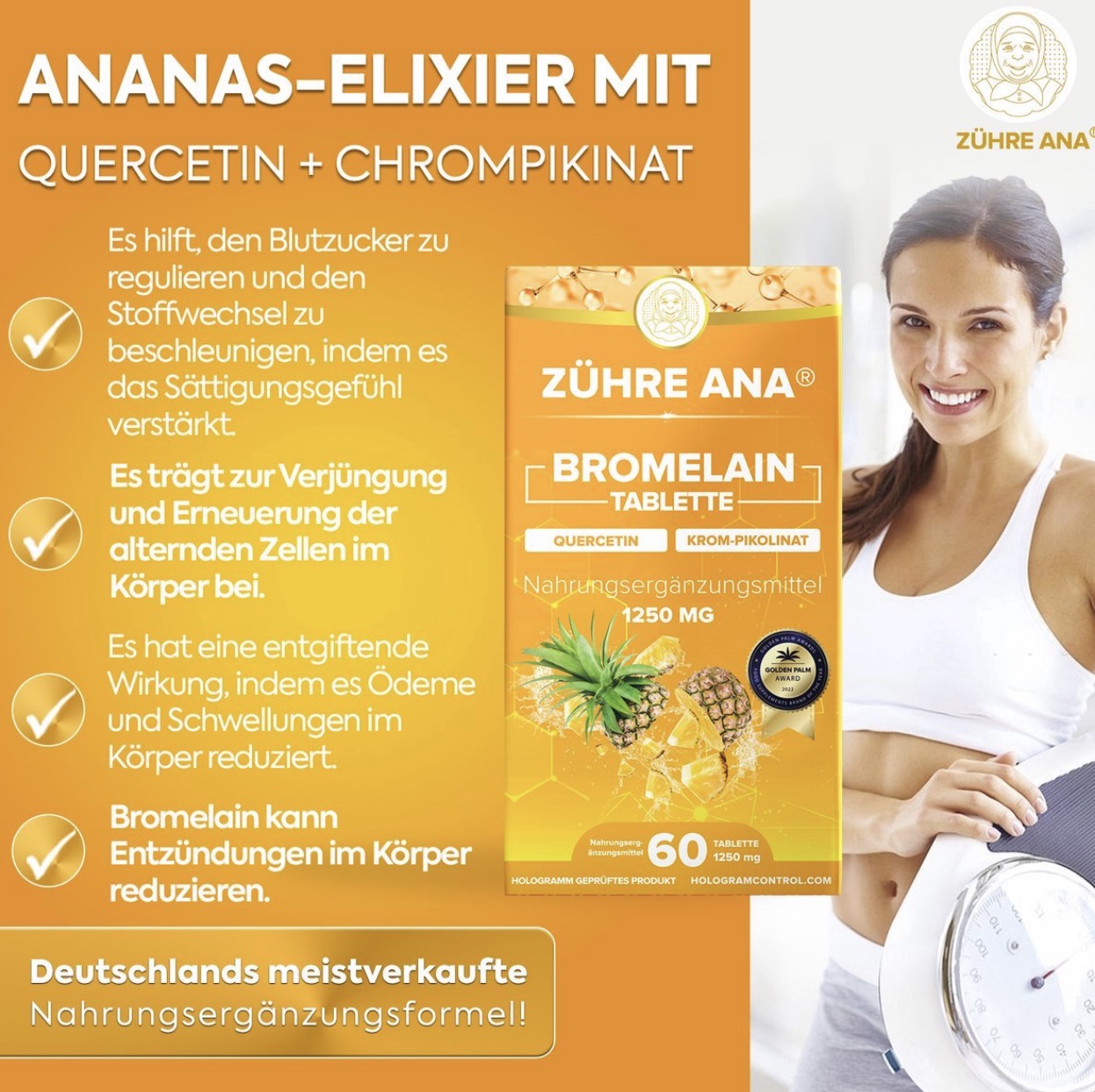 Zühre Ana Bromelain Tabletten 1250 mg – 60 Tabletten