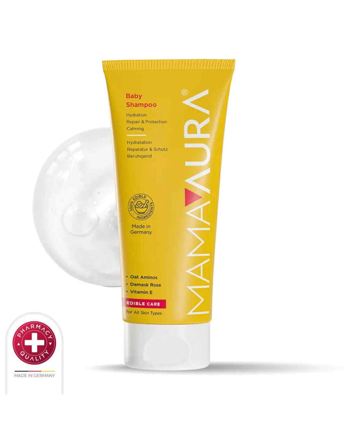 Mamaaura Babyshampoo – 200 ml – Traanvrij & Hydraterend – Met Haveraminozuren, Glycerine & Biologische Kokosolie – Voor Gevoelige Huid