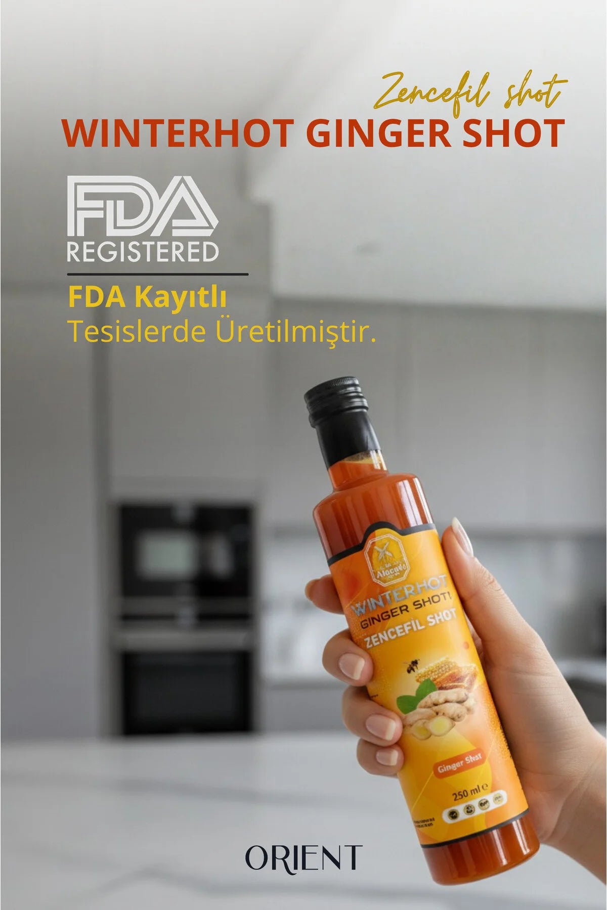 Alaçatı Değirmeni WinterHot Ginger Shot 250 ml | Zencefil, Zerdeçal, Bal ve Vitamin C İçeren Konsantre Shot İçeceği
