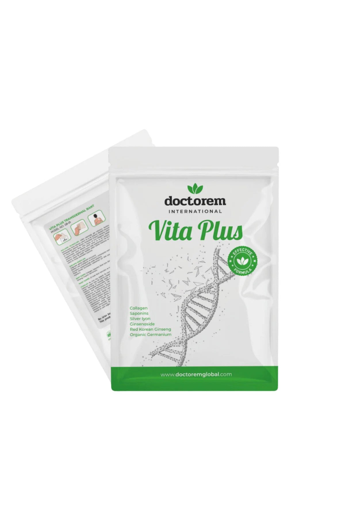 Doctorem - Vita Plus | Pijnloze band met nachtlijm | Algemene Ontgifting | Krachtige Antioxidant | Collageen | 100% Natuurlijk | HALAL | Zeer Effectief ! | Set van 25 vellen |