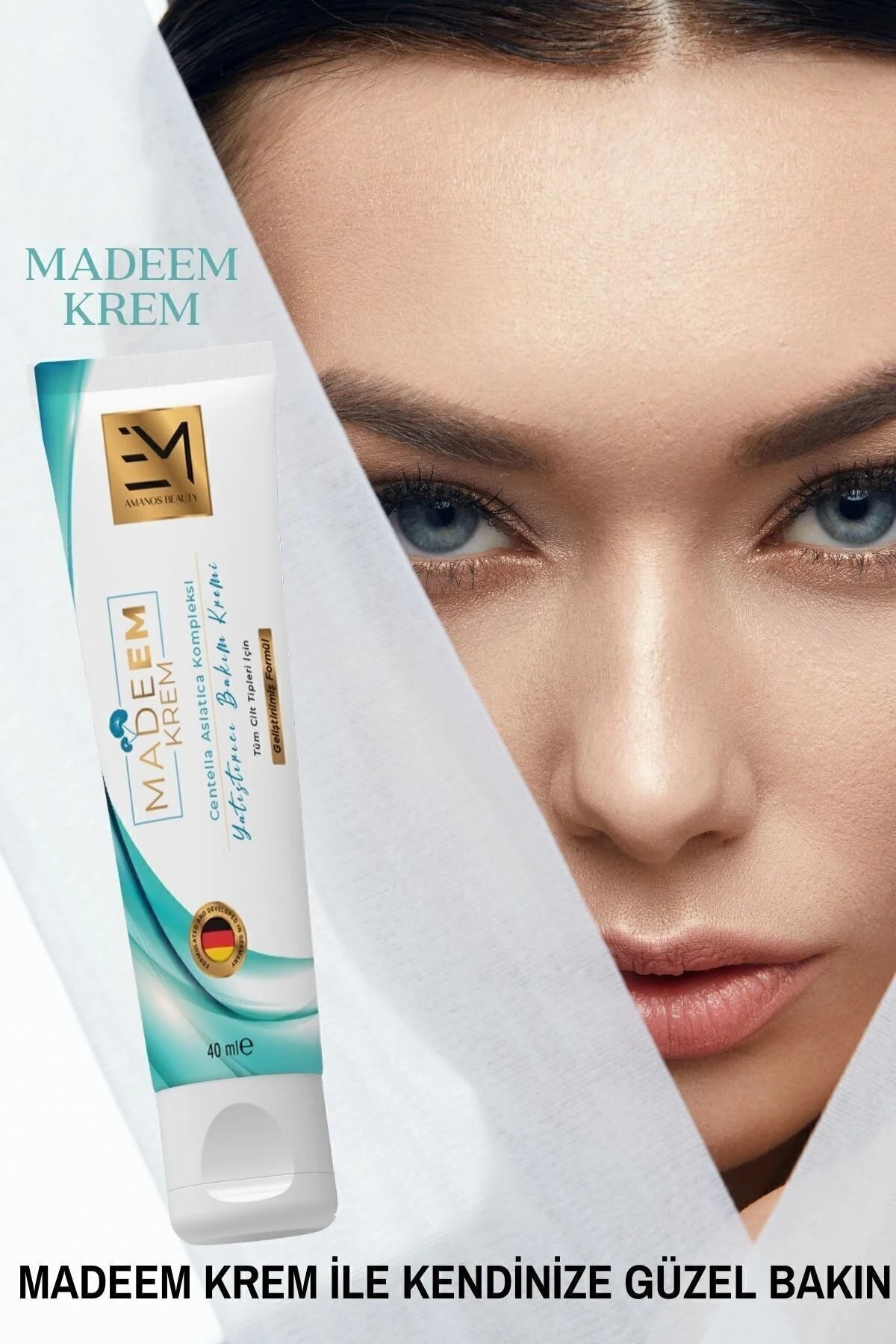 Madeem Cream Krem  Centella(1%) - Centella Asiatica + Niacinamide & Panthenol - Wondercreme! - 40ML - Verhelpt Littekens, Acne , Oneven Huidskleur , Pigmentvlekken & Uitslag, irritaties en schimmels | 1 Tube van 40ML