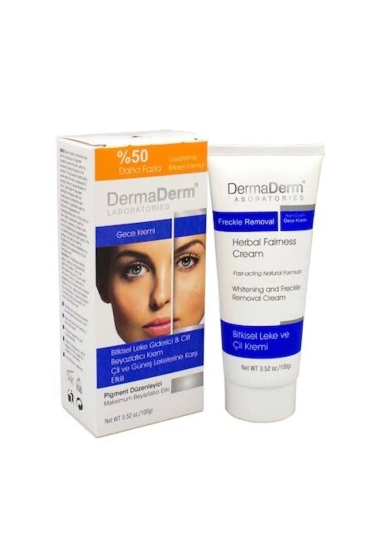 DermaDerm - Herbal Whitening Cream - Anti pigment crème - Betere formule! 100ml Whitening cream - Zeer gewild snelle werking!