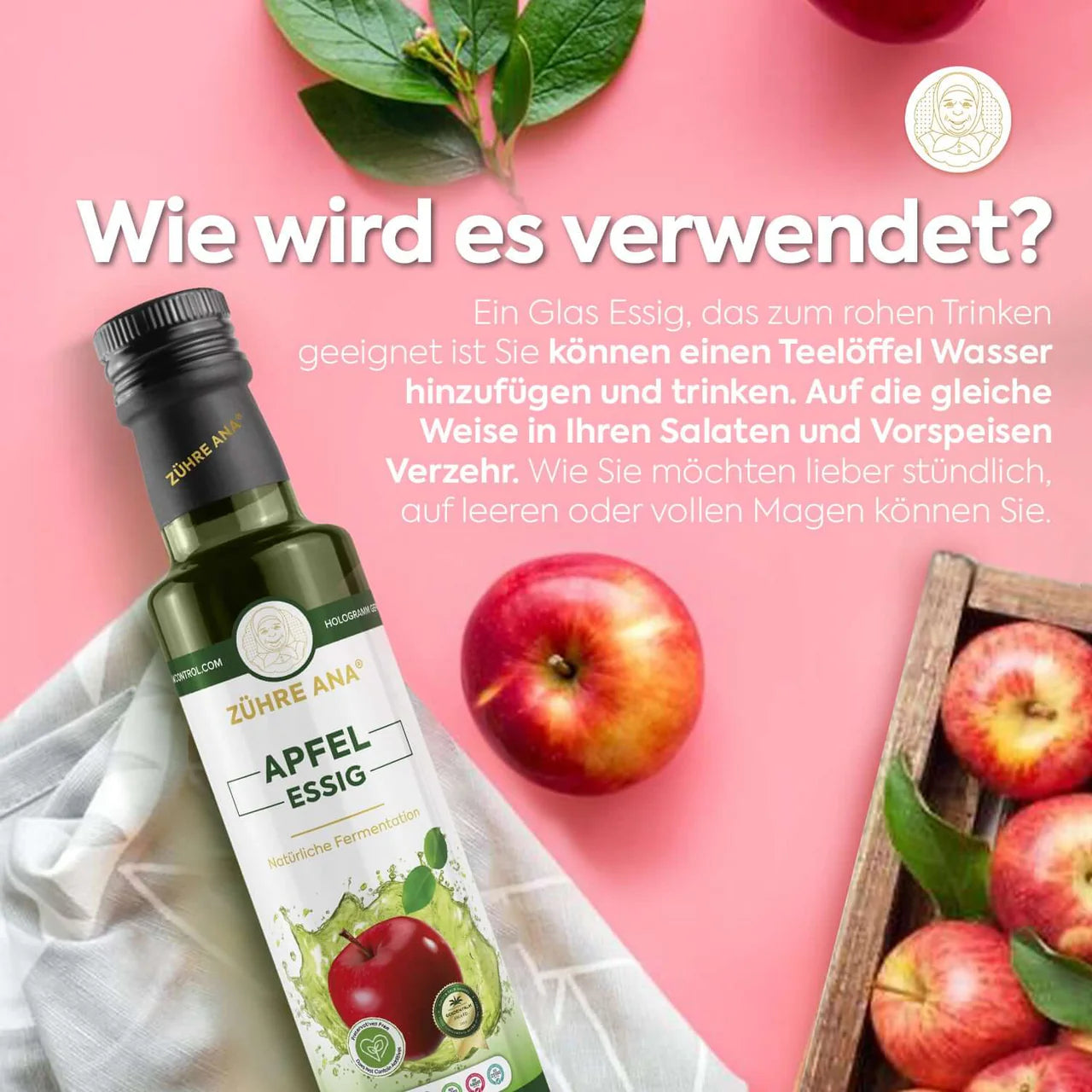 Zühre Ana Appelciderazijn Natuurlijk Gefermenteerd - 500 ml - Ongefilterde Appelazijn