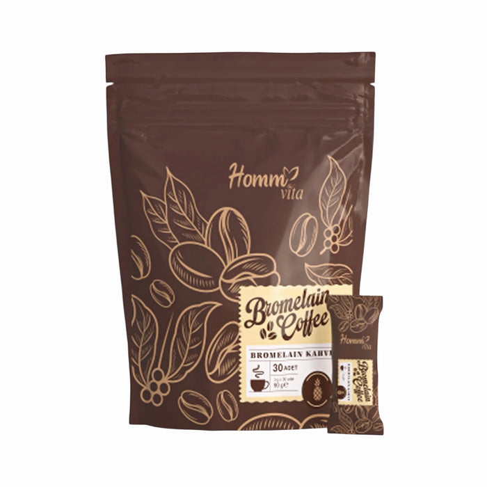 Homm Vita Bromelain Coffee 30 Sachets - Oploskoffie met Inuline & Bromelaïne - 90 g