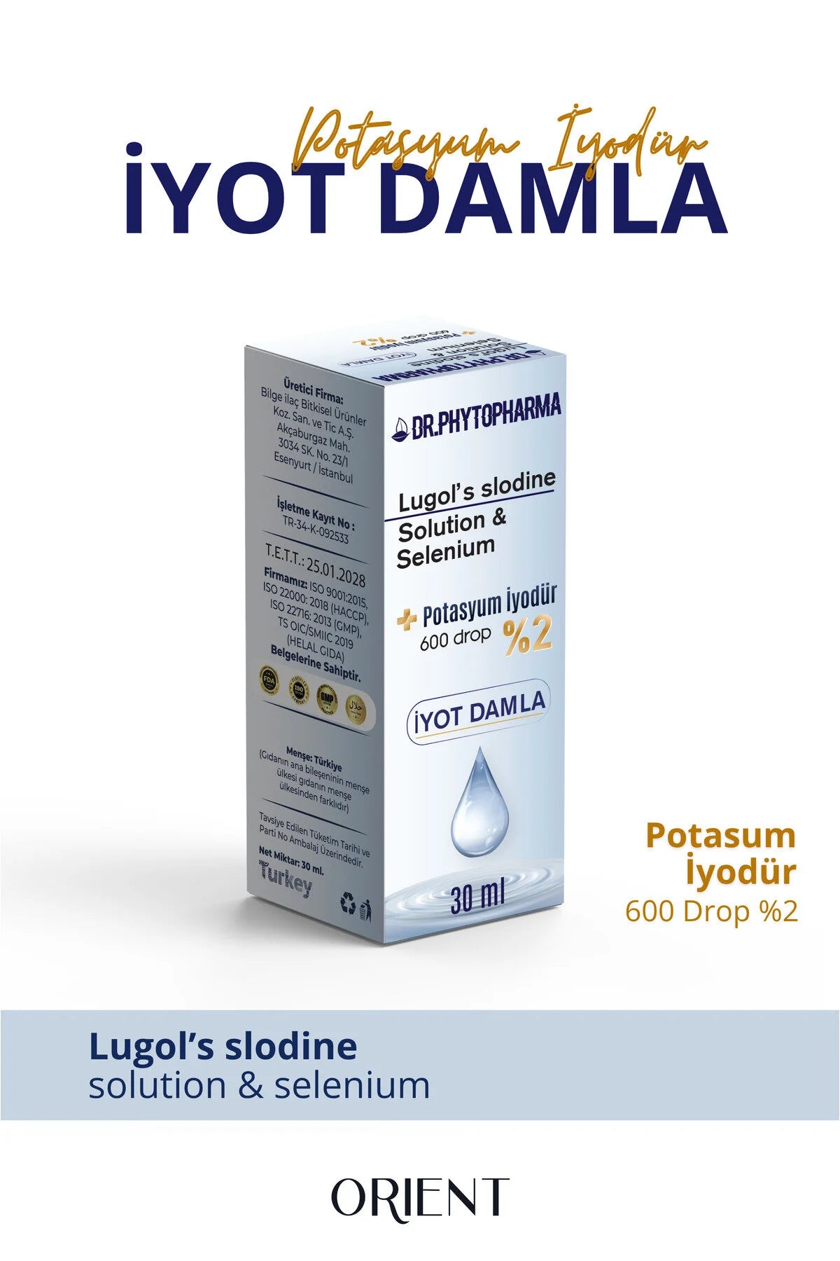 Dr. Phytopharma Jodium en Selenium Druppels - Vloeibaar Voedingssupplement - Kaliumjodide & Natriumseleniet - 600 druppels - 30 ml