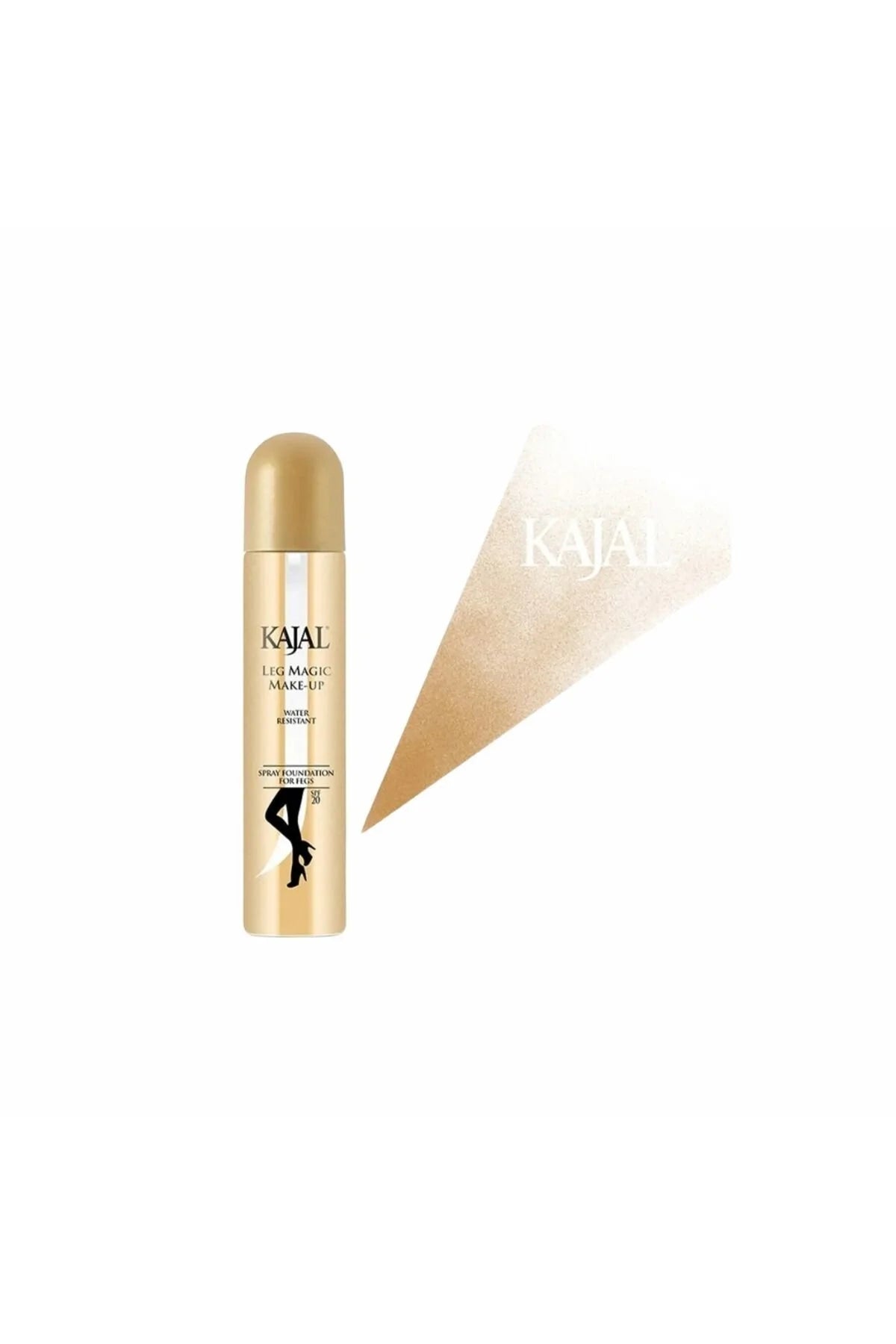 Kajal Spray Leg Foundation nr. 101 Magic Make-Up - Waterbestendige Spray Foundation voor Benen - SPF 20 - Kleur 101 - Very Light - Sneldrogend - Hydraterende en voedende inhoud - Camoufleert huidoneffenheden - 75 ml