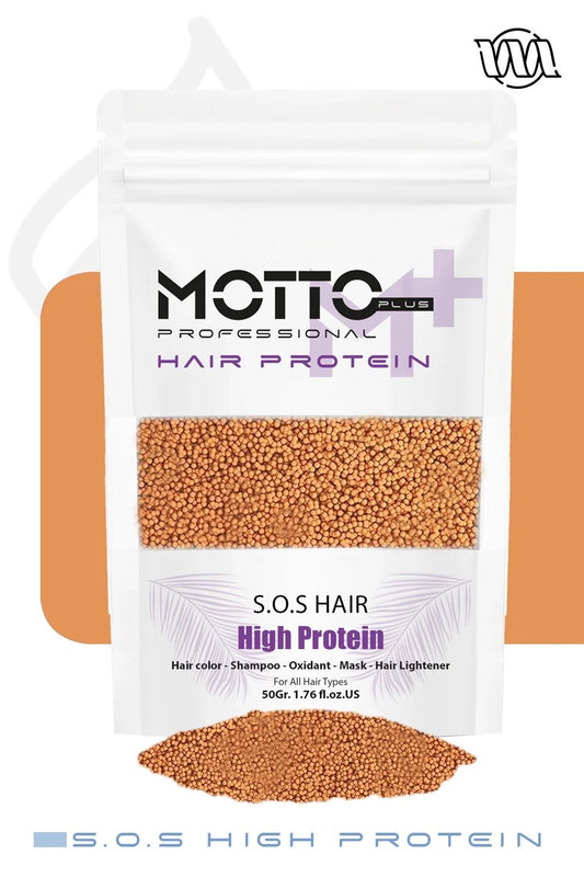 Motto Plus Professional S.O.S Hair High Protein – Professioneel Haarproteïne voor Beschadigd Haar – Tegen Schade bij Haarkleur en Bleekprocessen - Alle haartypes - 50g
