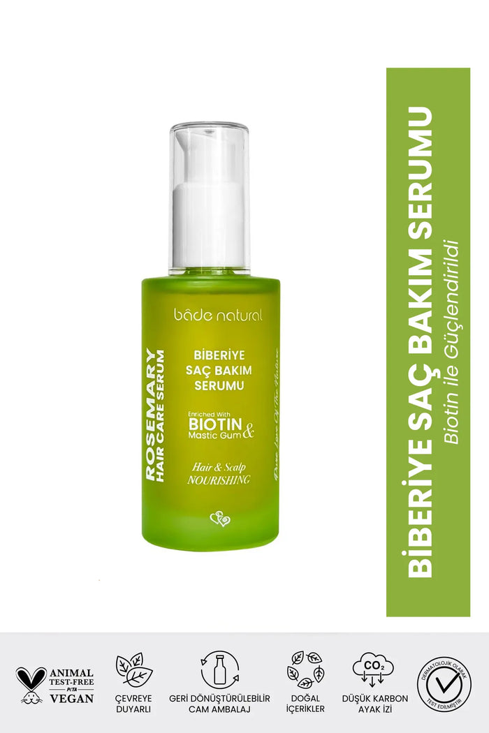 Bade Natural Rozemarijn Haar Serum en Verrijkt met Biotinecomplex Serum voor haaruitval en beschadigd haar 50 ml