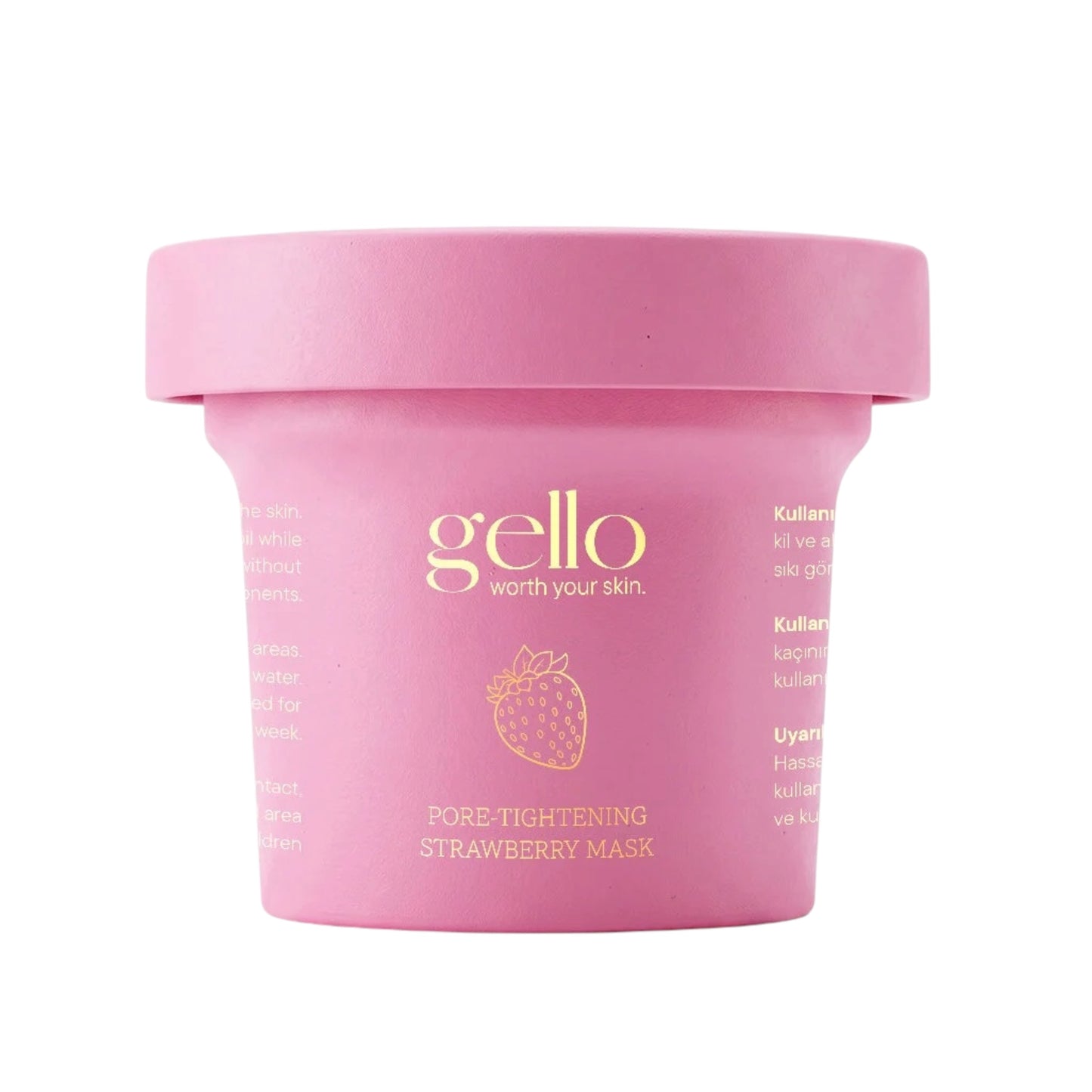 Gello Pore-Tightening Strawberry Mask 100 ml – Kleimasker met Niacinamide, Hyaluronzuur & AHA