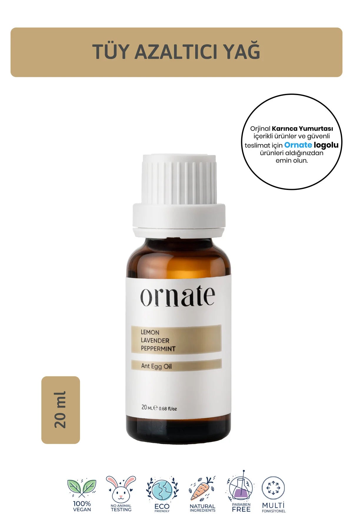 ORNATE Ant Egg Oil VerzorgingsOlie met Mieren Ei 20 ml Veganistisch Mierenzuur Aloë Vera Kokosolie & Sesamolie Droge en Gevoelige Huid