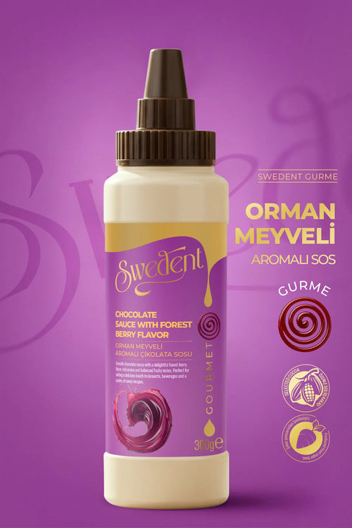 Swedent Chocoladesaus Bosvruchten – Witte Chocoladesaus met Bosvruchtensmaak – Dessert Topping – 300gr