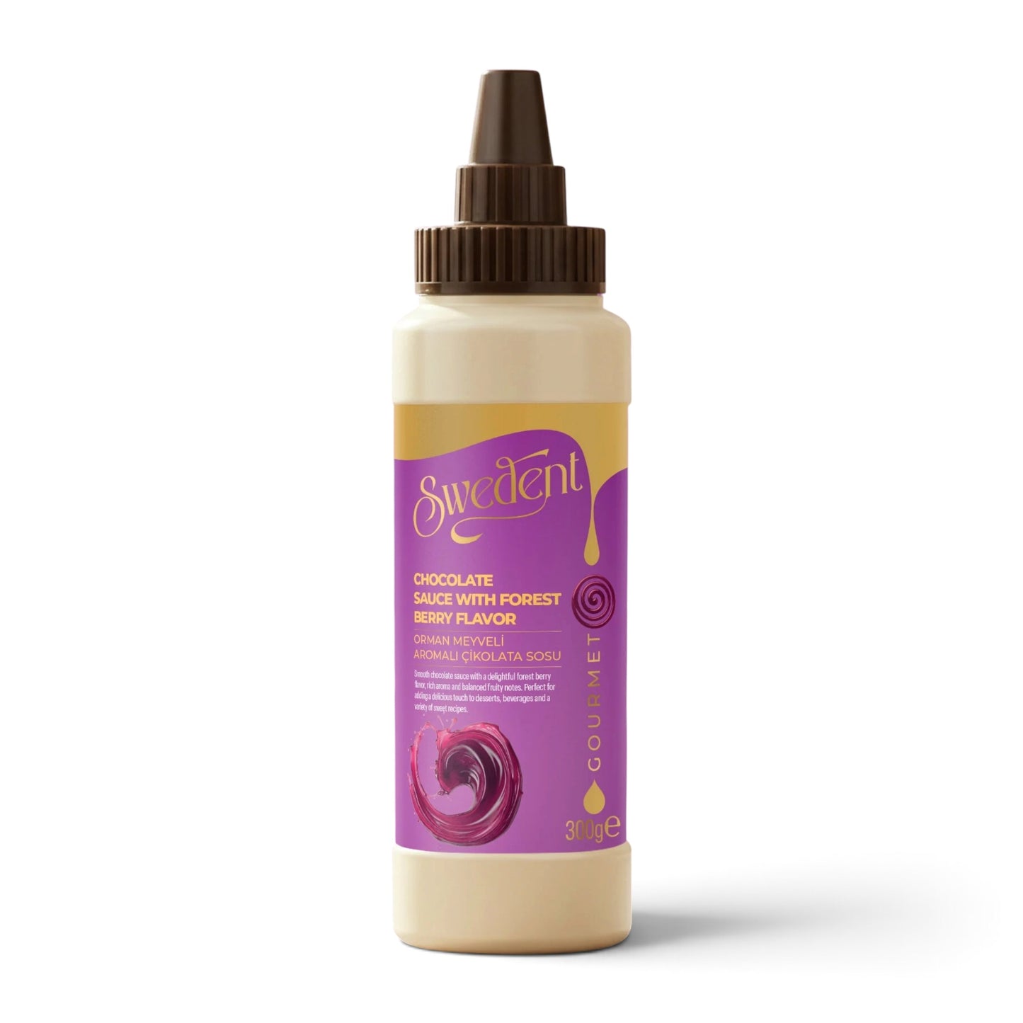 Swedent Chocoladesaus Bosvruchten – Witte Chocoladesaus met Bosvruchtensmaak – Dessert Topping – 300gr