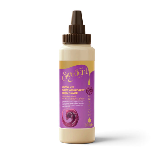Swedent Chocoladesaus Bosvruchten – Witte Chocoladesaus met Bosvruchtensmaak – Dessert Topping – 300gr