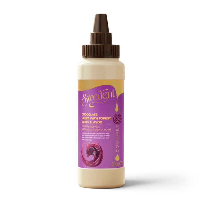 Swedent Chocoladesaus Bosvruchten – Witte Chocoladesaus met Bosvruchtensmaak – Dessert Topping – 300gr